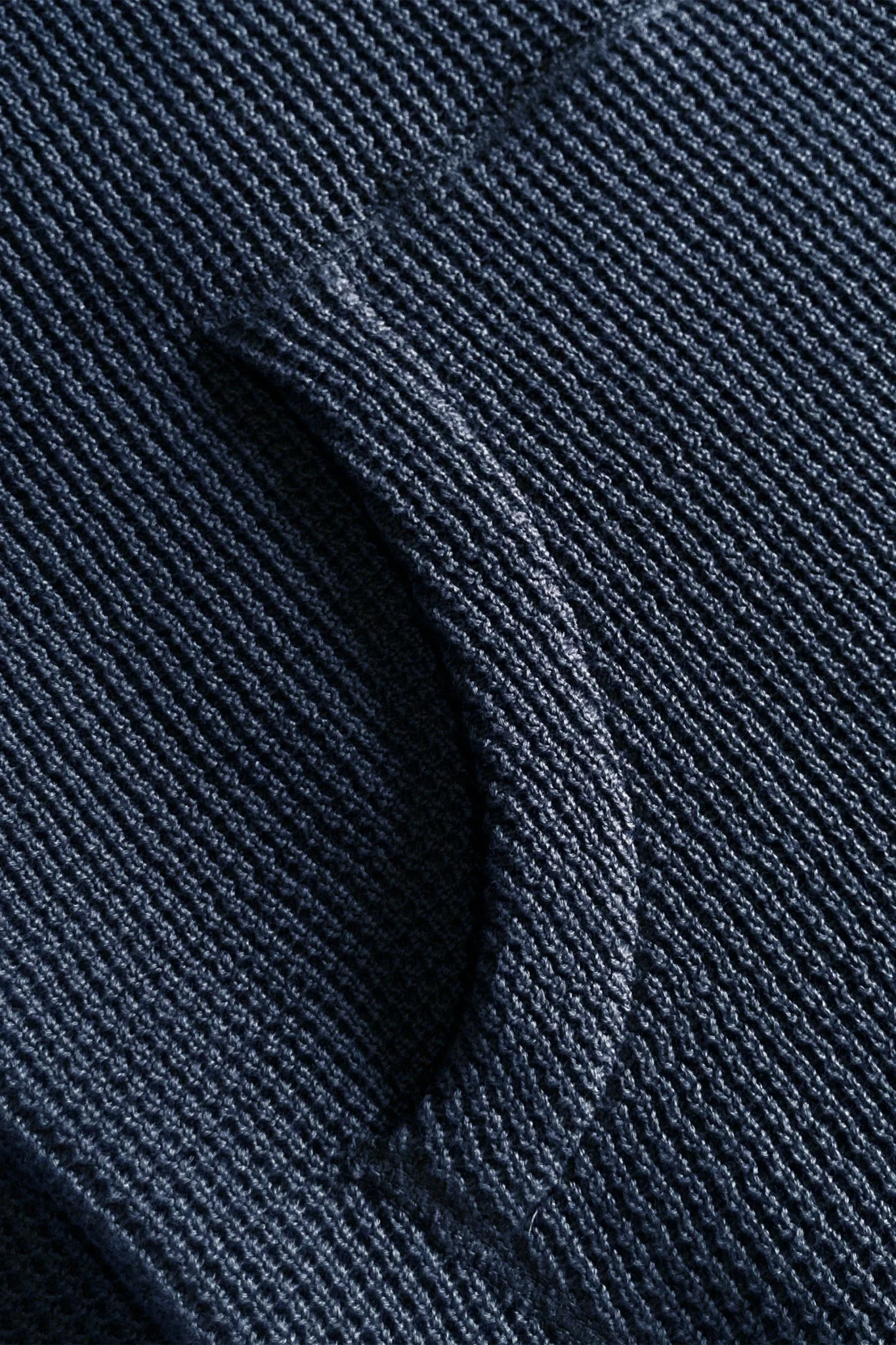 Addict Clothes ACVM Waffle Cotton Knit Hoodie - Ink Blue - Image 3