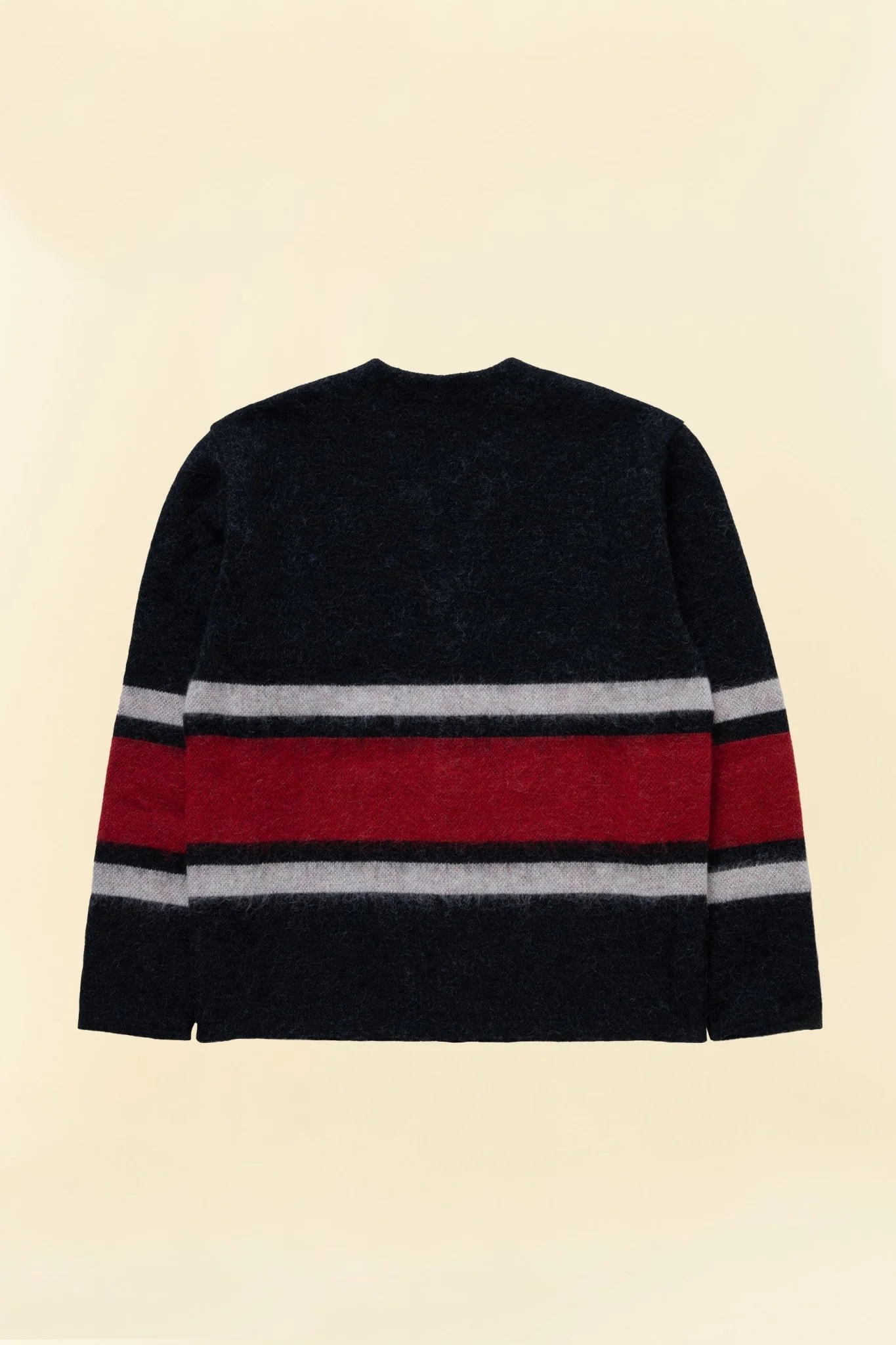 Rats Border Mohair Knit Cardigan - Black - Image 3