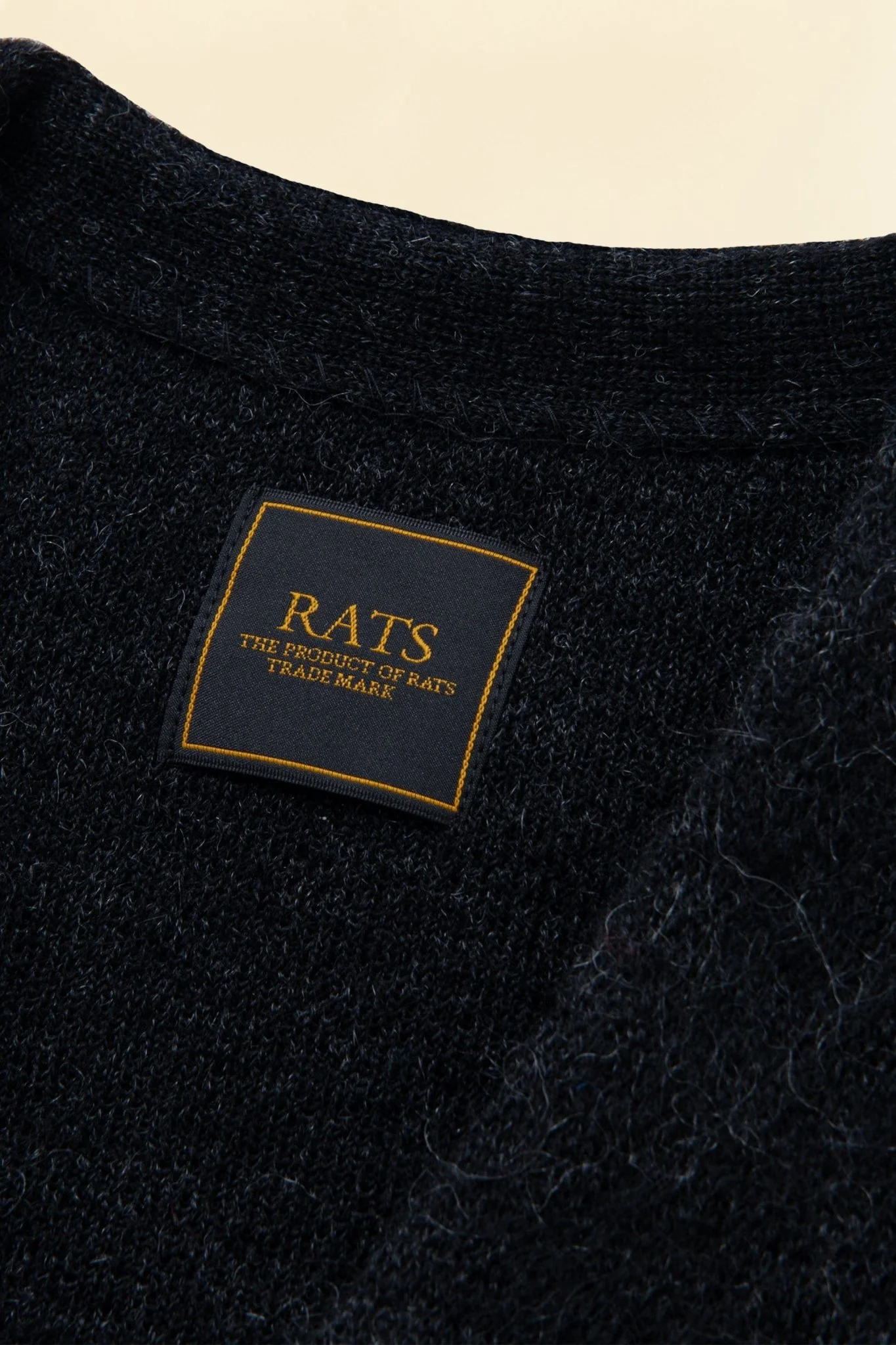 Rats Border Mohair Knit Cardigan - Black - Image 7