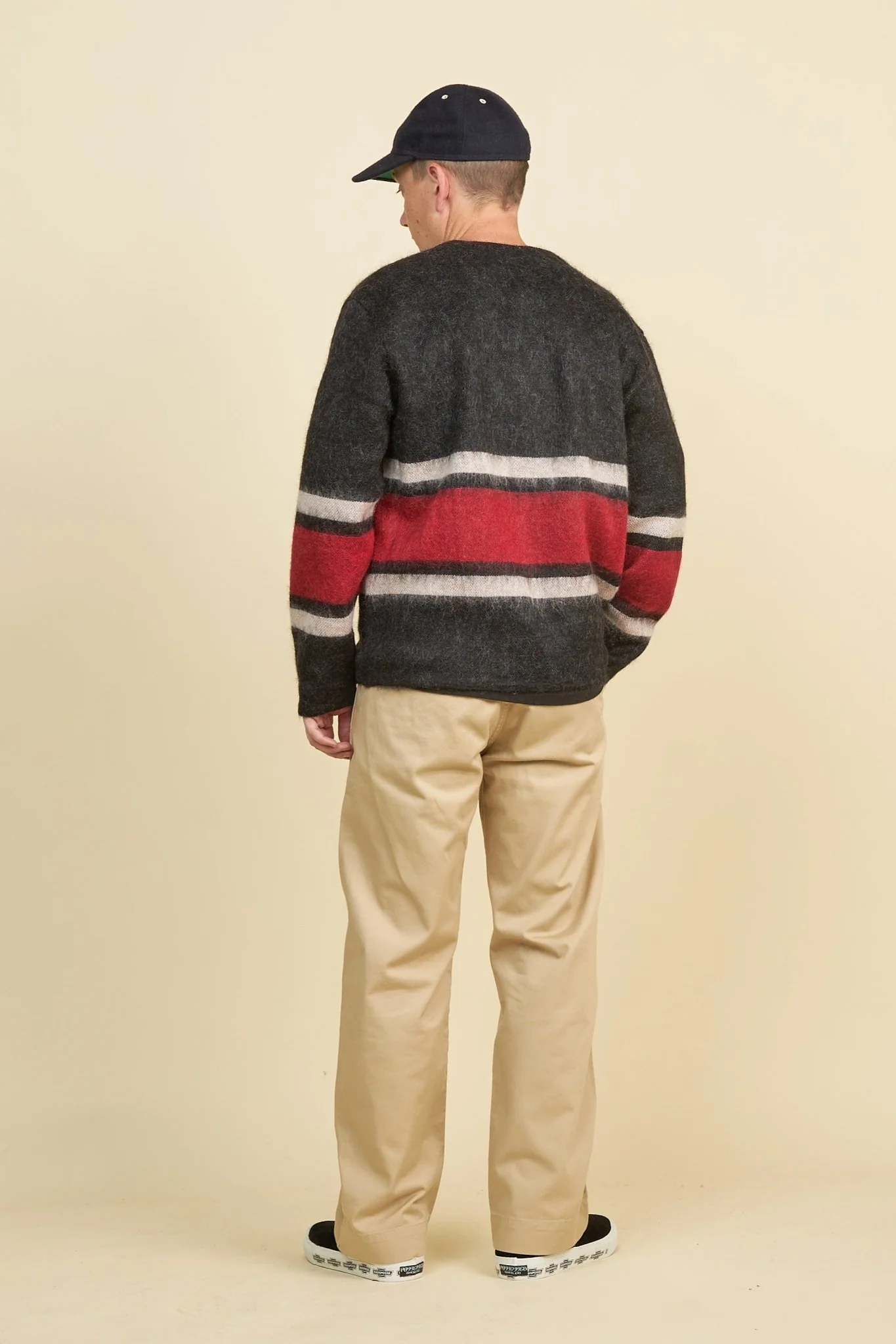 Rats Border Mohair Knit Cardigan - Black - Image 8
