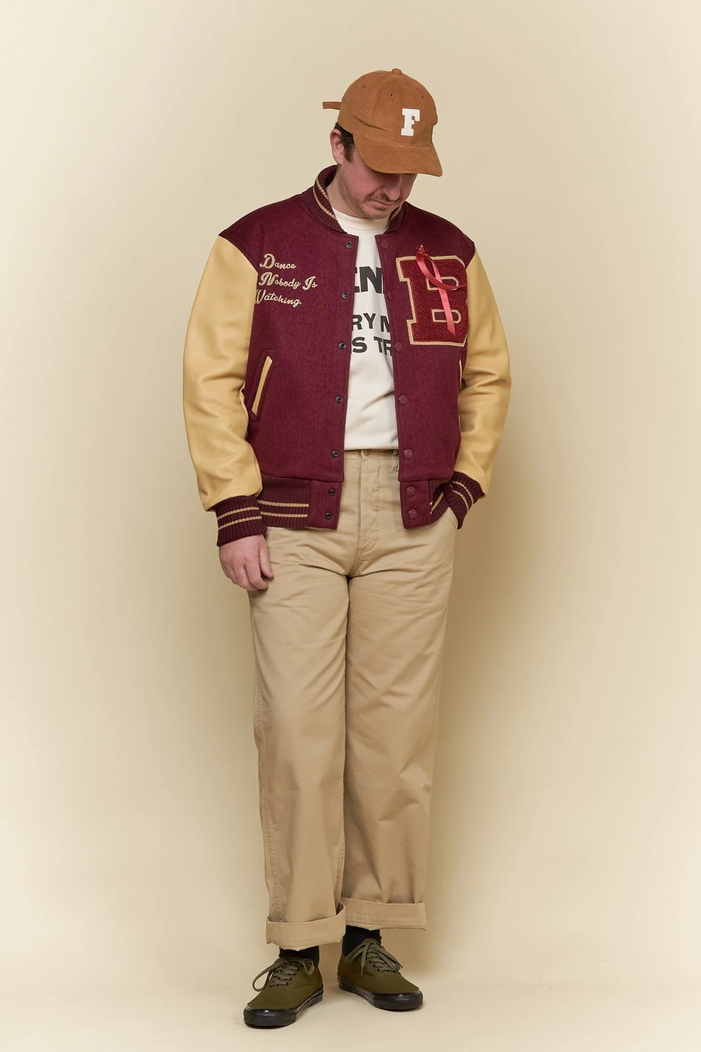 Brown's Beach Varsity Jacket - Burgundy - Image 4