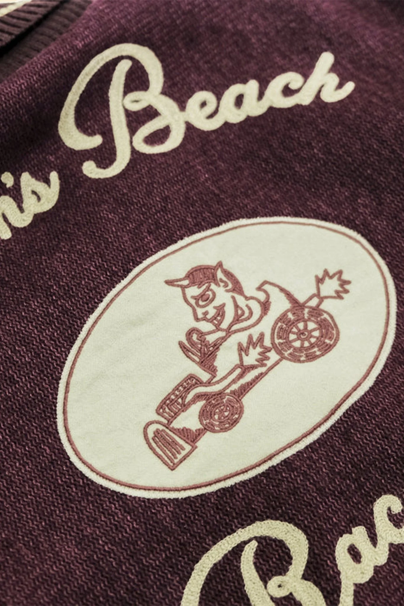 Brown's Beach Varsity Jacket - Burgundy - Image 8