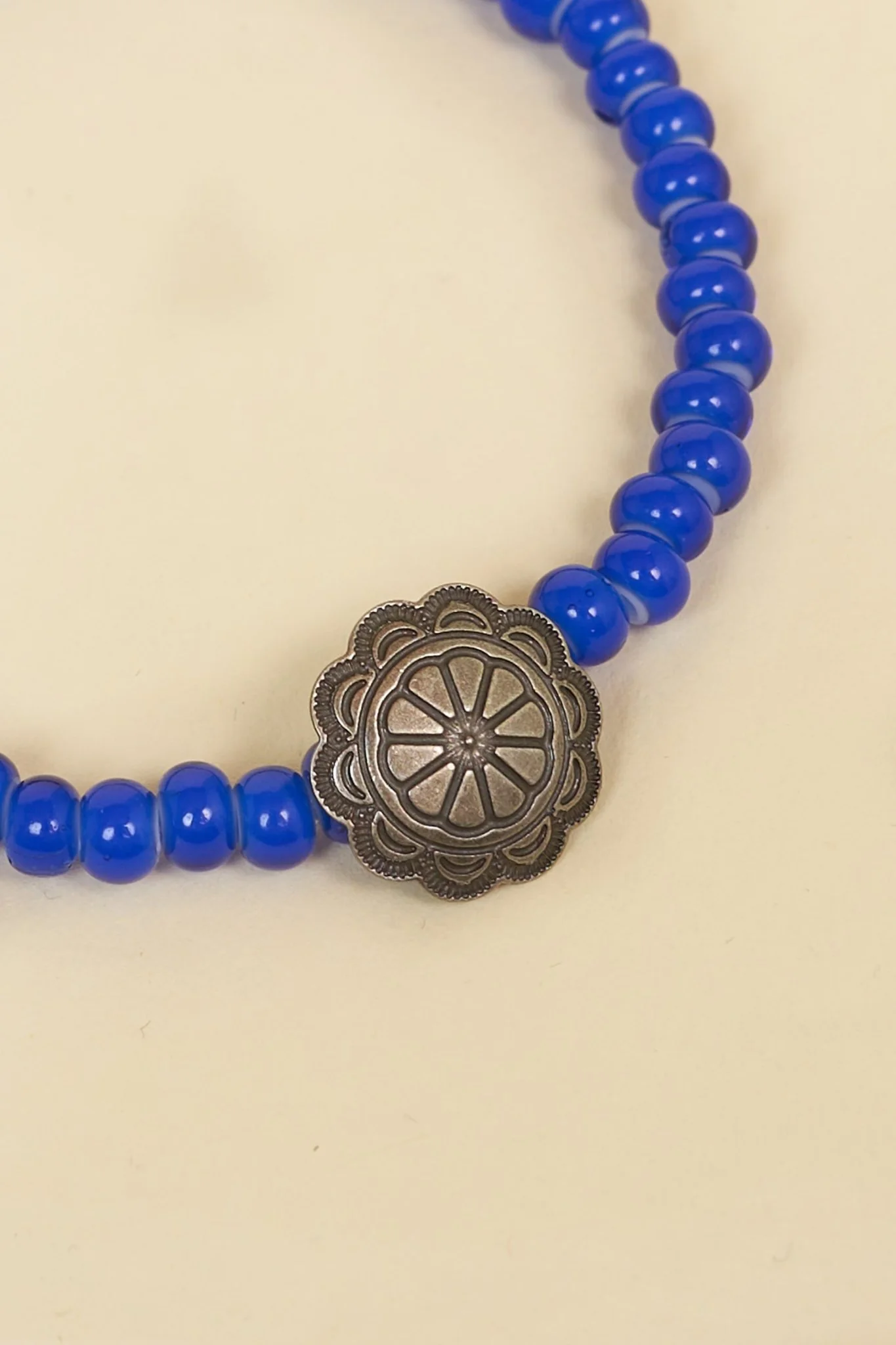 Button Works White Hearts Concho Bracelet No 2. - Blue - Image 3