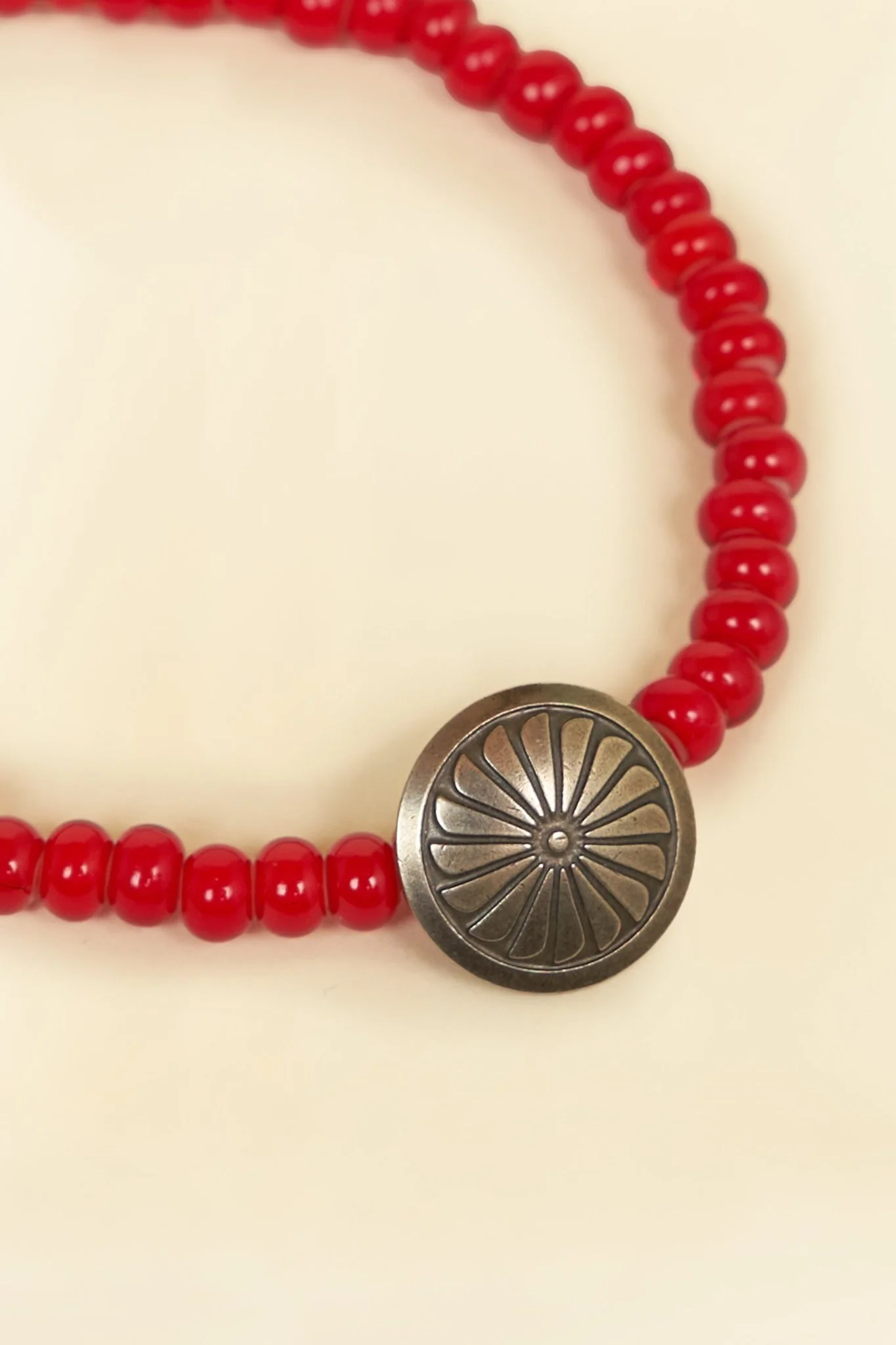 Button Works White Hearts Concho Bracelet No 4. - Red - Image 3
