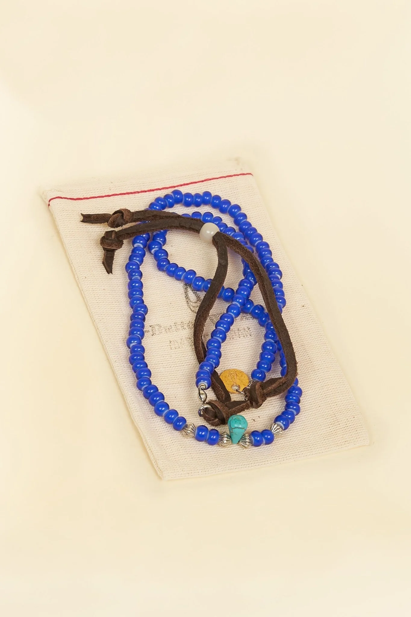 Button Works White Hearts Necklace & Bracelet - Blue - Image 2