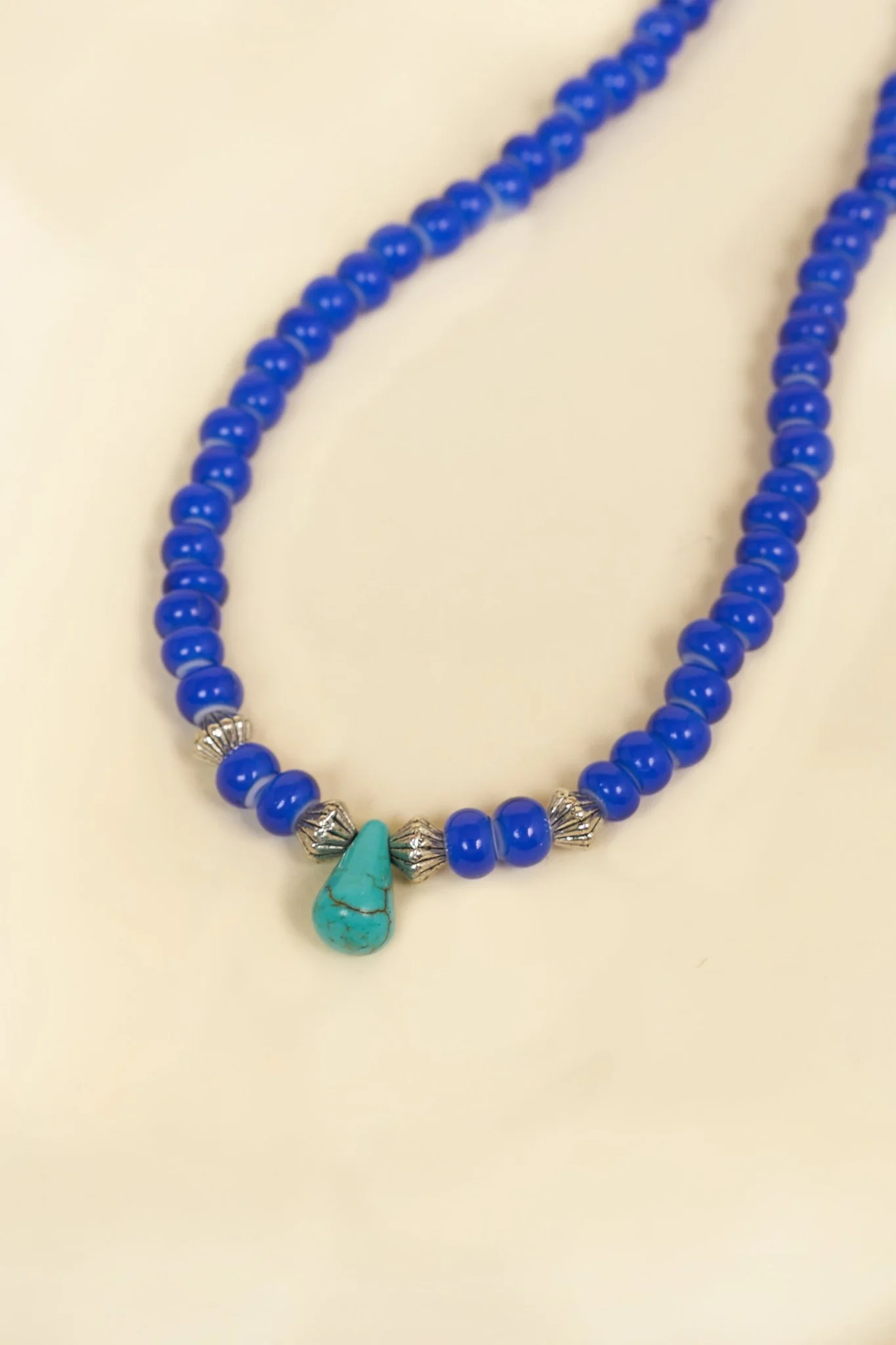 Button Works White Hearts Necklace & Bracelet - Blue - Image 3