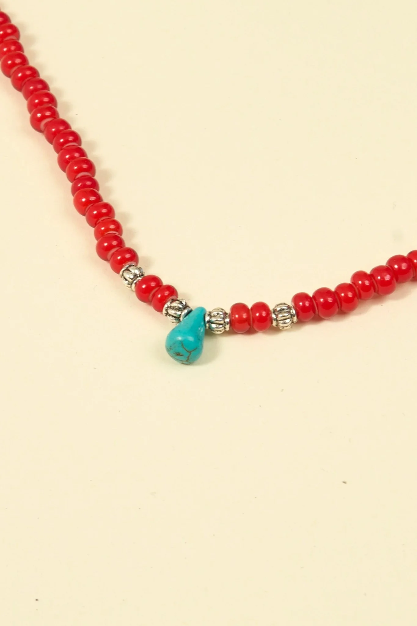 Button Works White Hearts Necklace & Bracelet - Red - Image 3