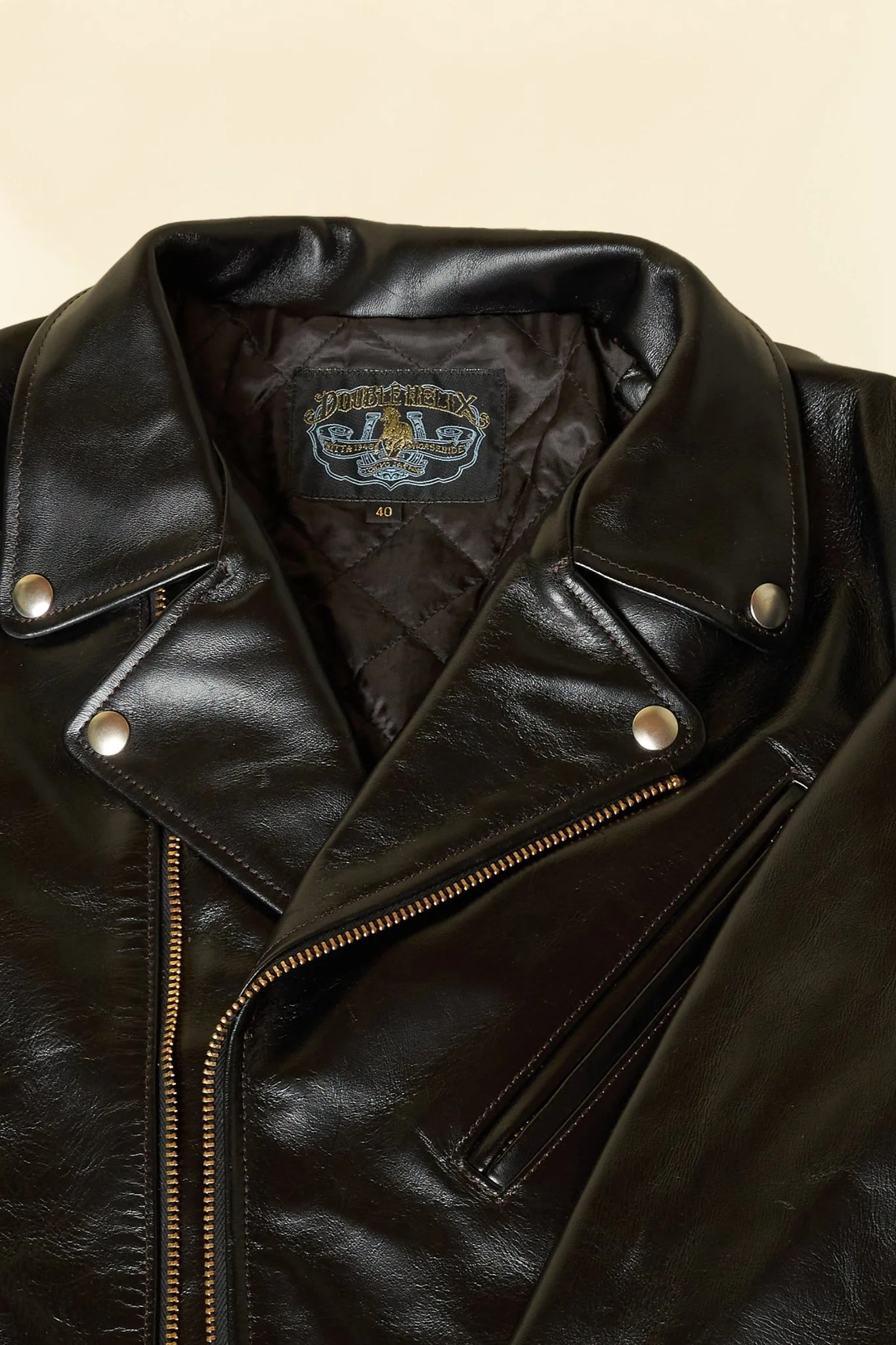 Double Helix 'Deviant' Horsehide Leather Jacket - Black - Image 7