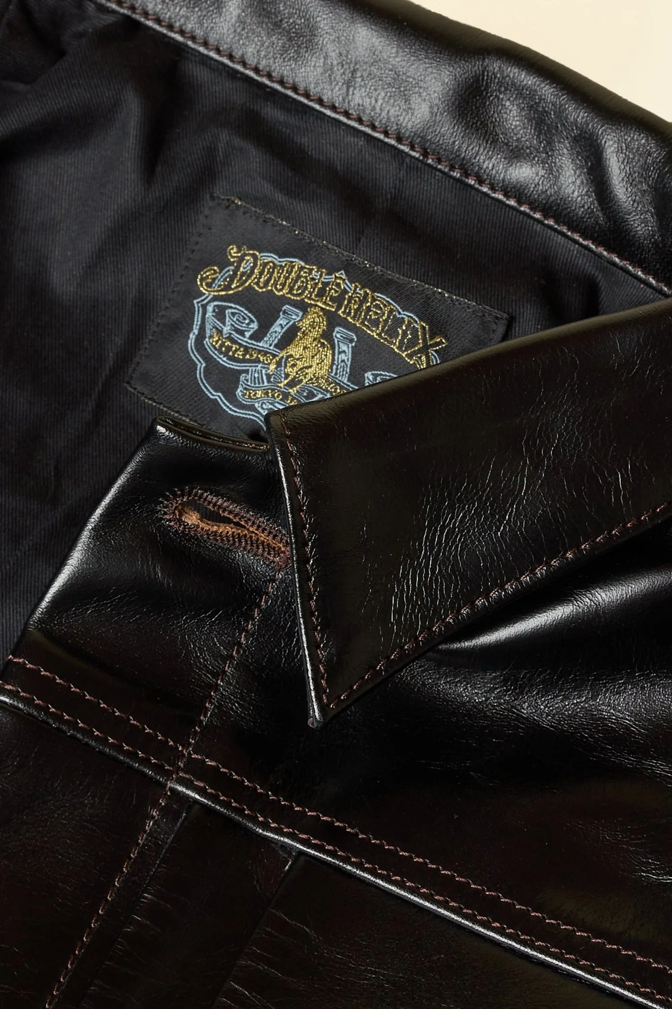 Double Helix 'Gold Digger' Type 2 Horsehide Leather Jacket - Black - Image 5