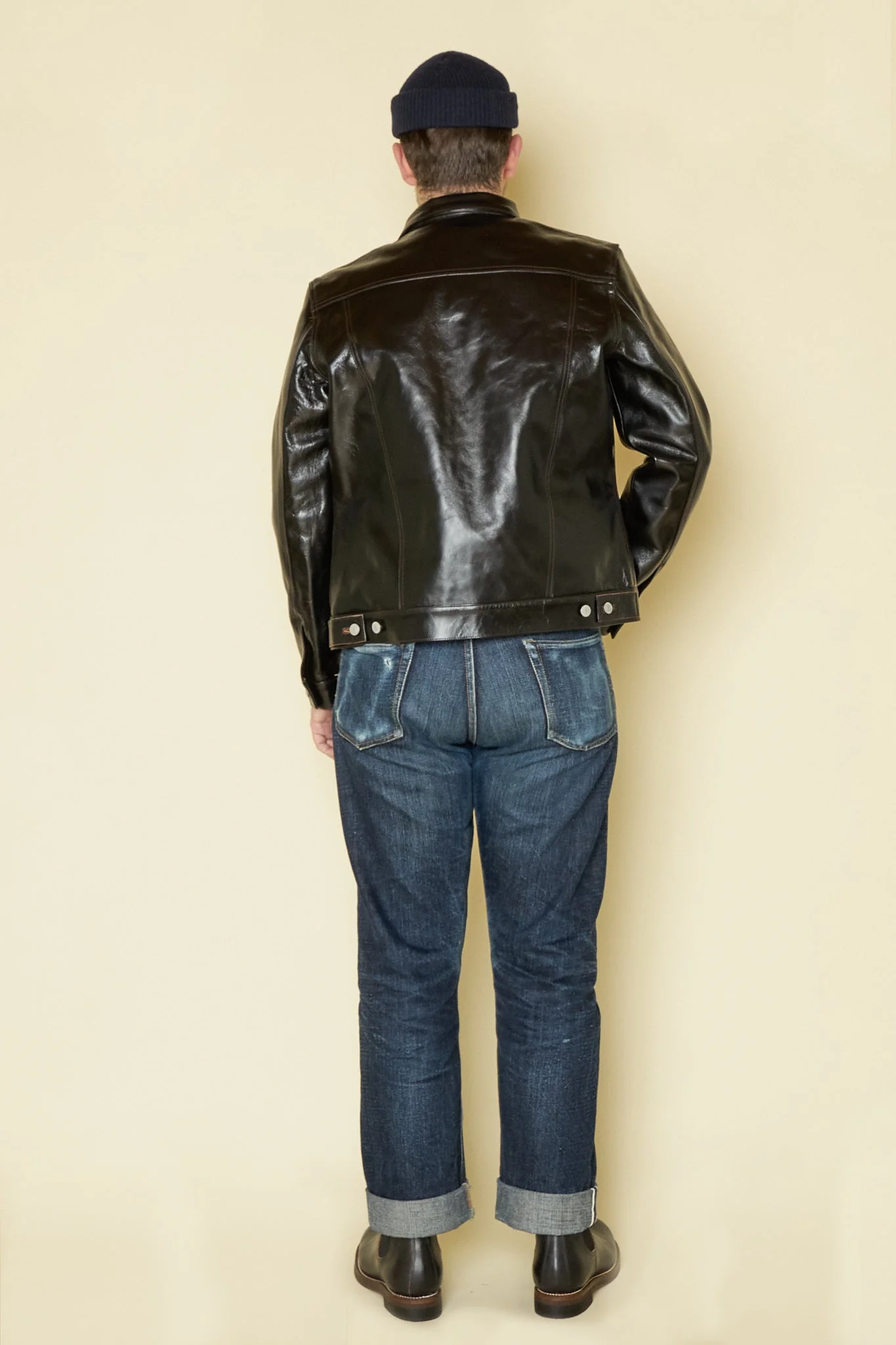 Double Helix 'Gold Digger' Type 2 Horsehide Leather Jacket - Black - Image 6