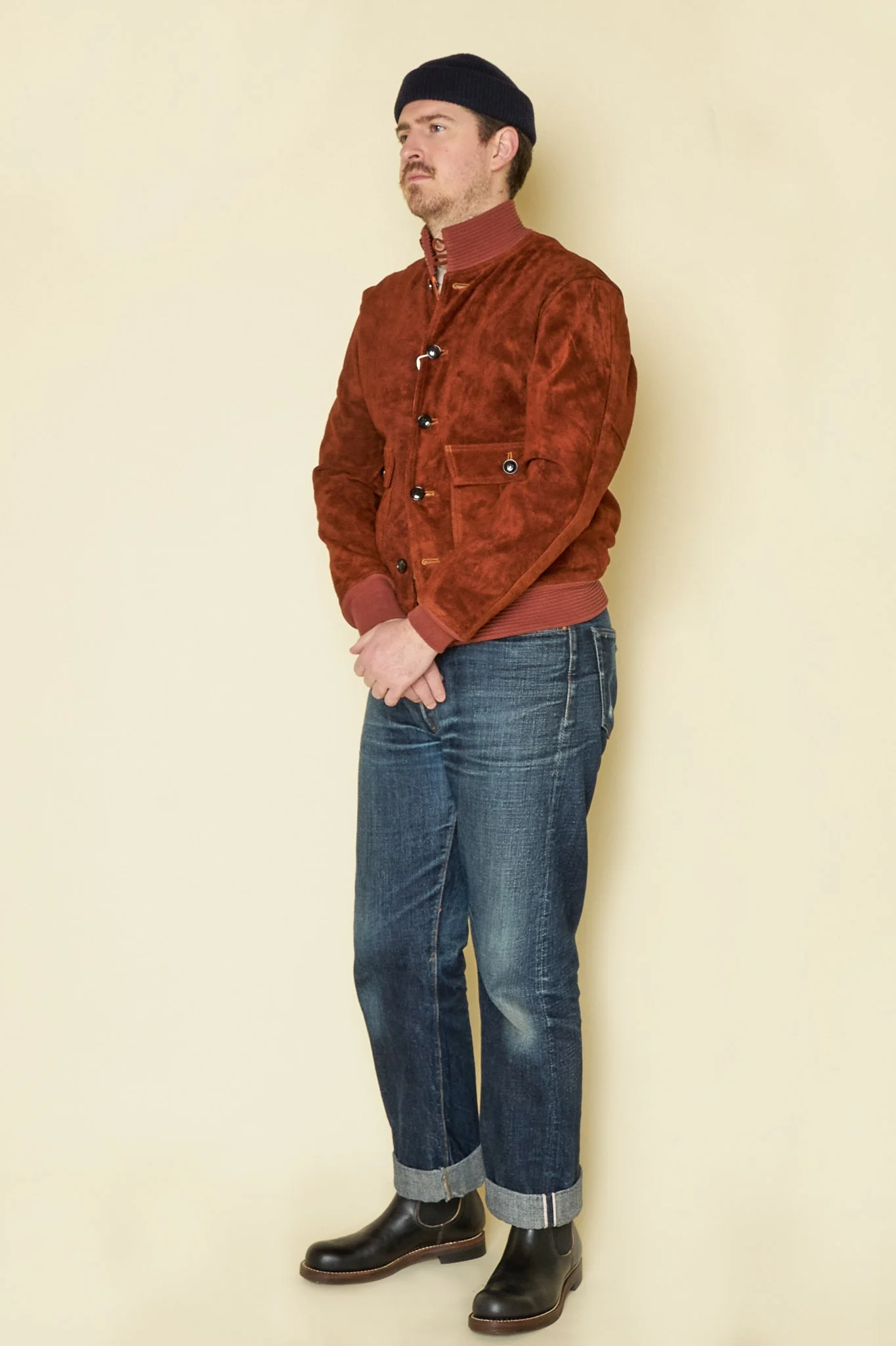 Double Helix 'Huntsman' Horsehide Suede Jacket - Brown - Image 4