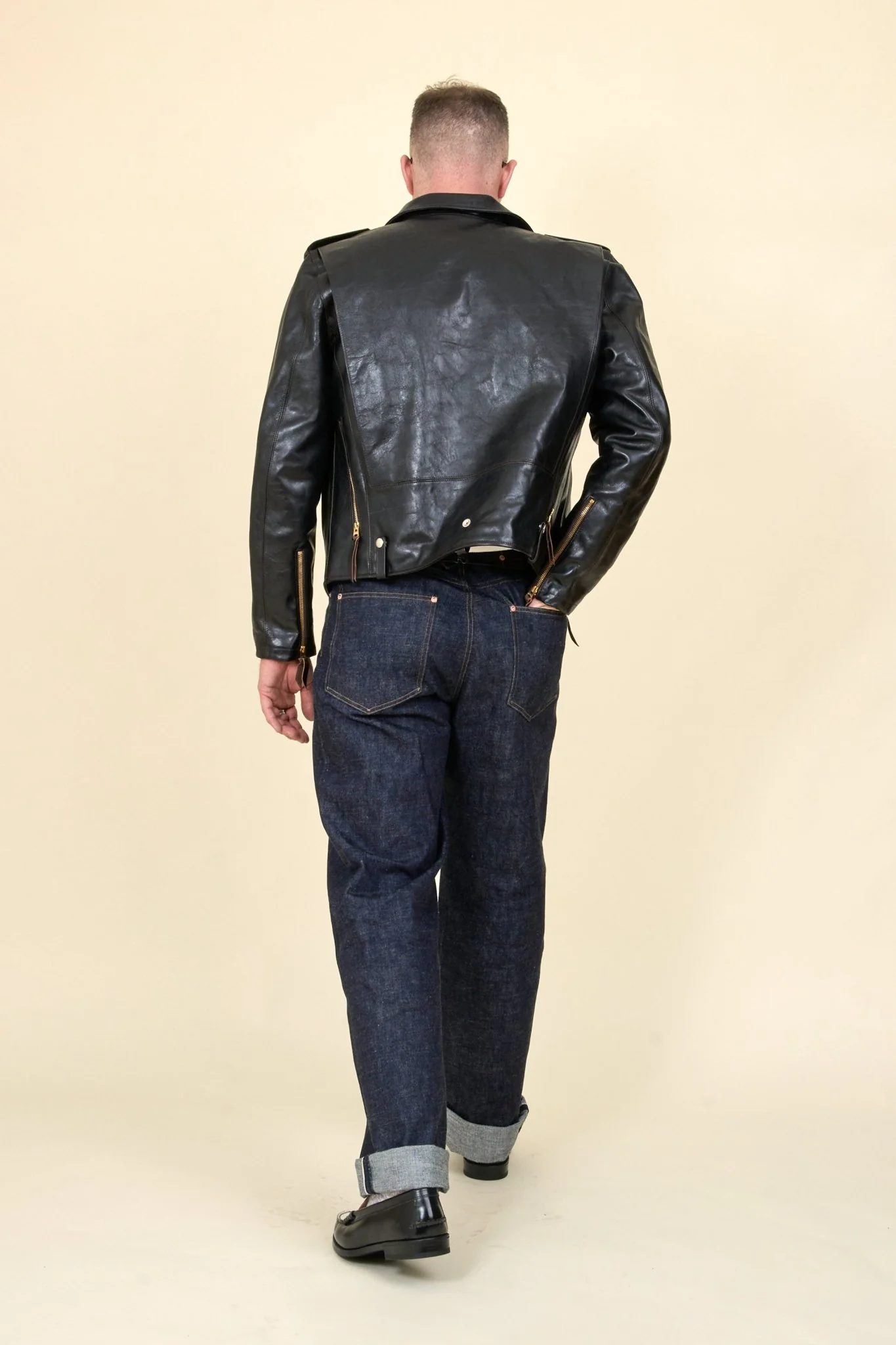 Double Helix 'Innovator' Horsehide Leather Jacket - Black - Image 6