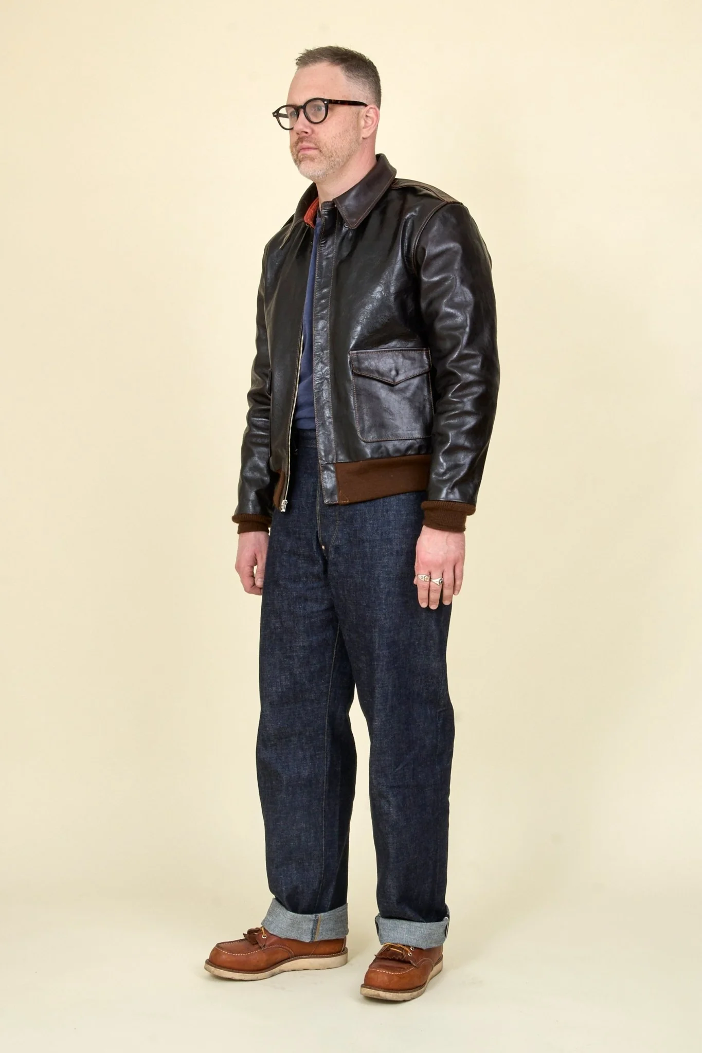 Double Helix 'Type A-2' Horsehide Leather Jacket - Image 4
