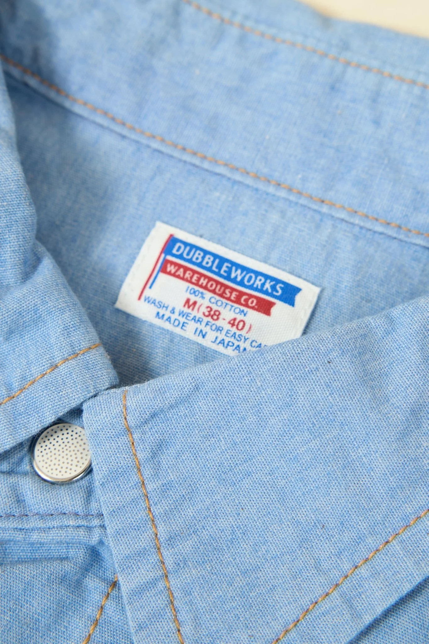 Dubble Works Lot. 43001 Western Shirt - Sax Blue - Image 3