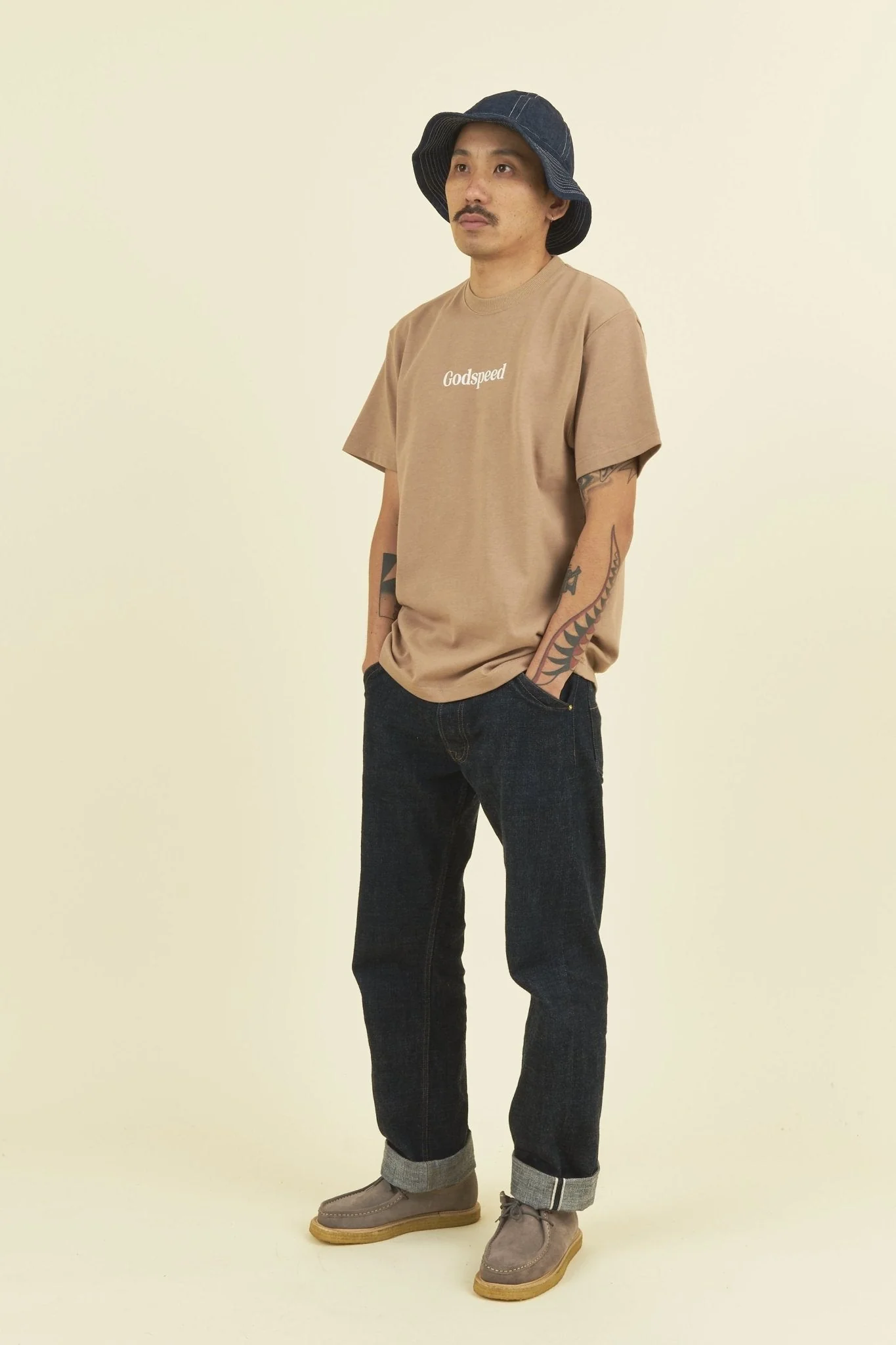 Godspeed 'Zenith' Heavyweight Organic T-Shirt - Brown - Image 3