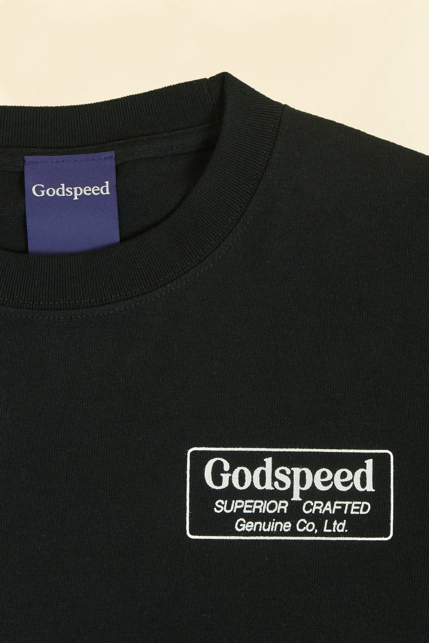 Godspeed 'Genuine' Heavyweight Organic T-Shirt - Black - Image 3