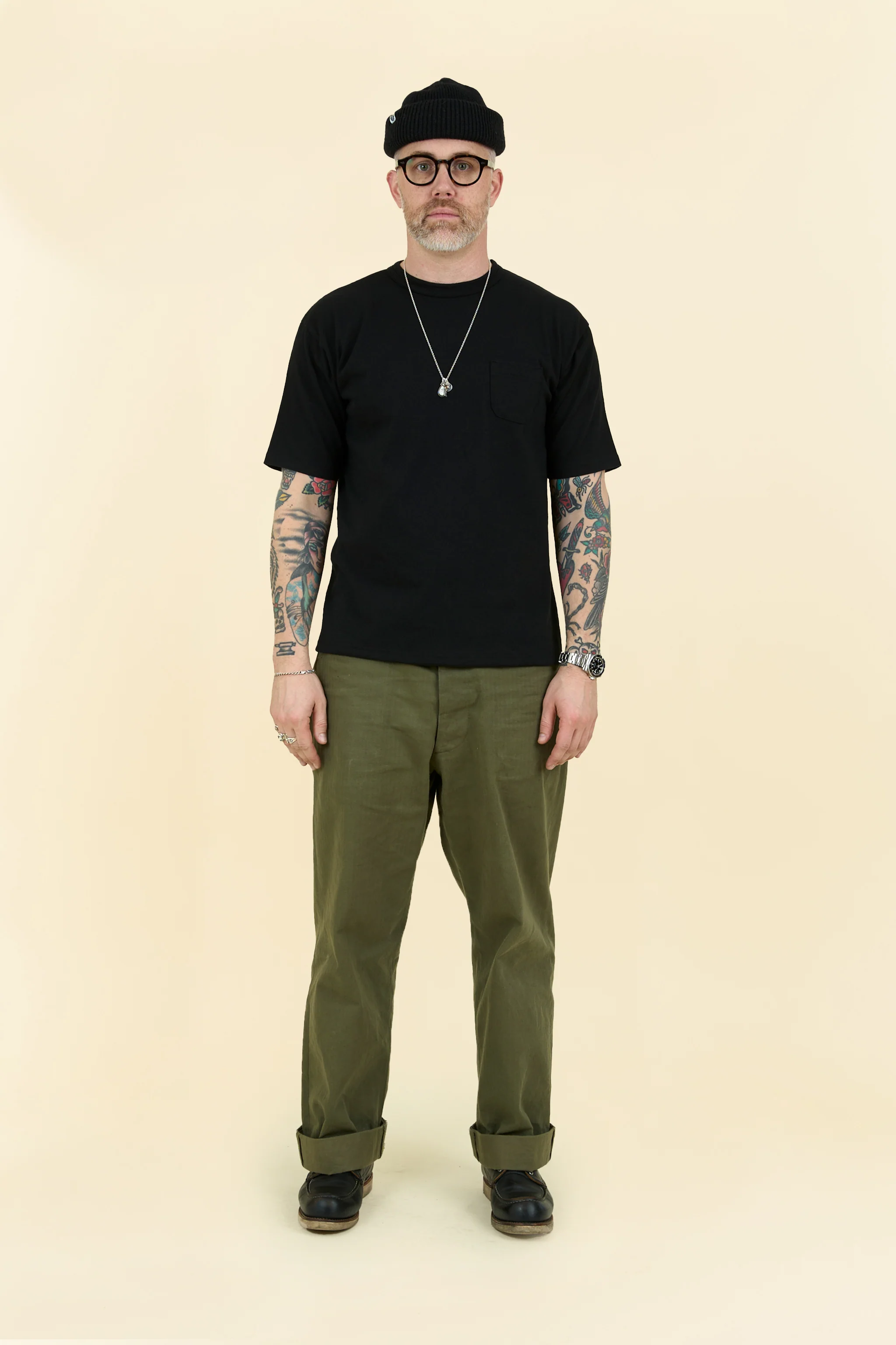Godspeed Heavyweight Loopwheel 10oz Pocket T-Shirt - Black - Image 2