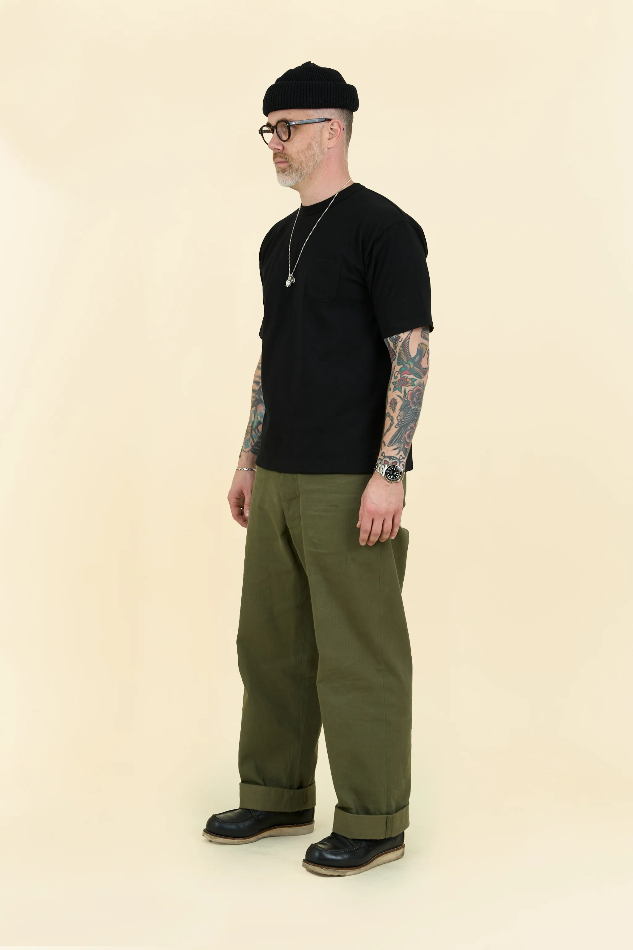 Godspeed Heavyweight Loopwheel 10oz Pocket T-Shirt - Black - Image 3