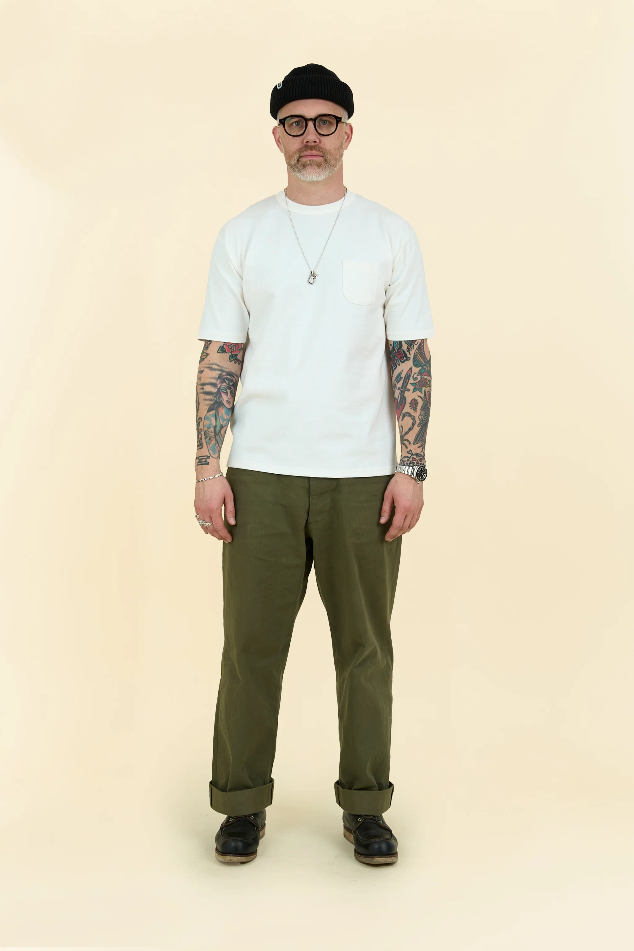 Godspeed Heavyweight Loopwheel 10oz Pocket T-Shirt - Natural - Image 2