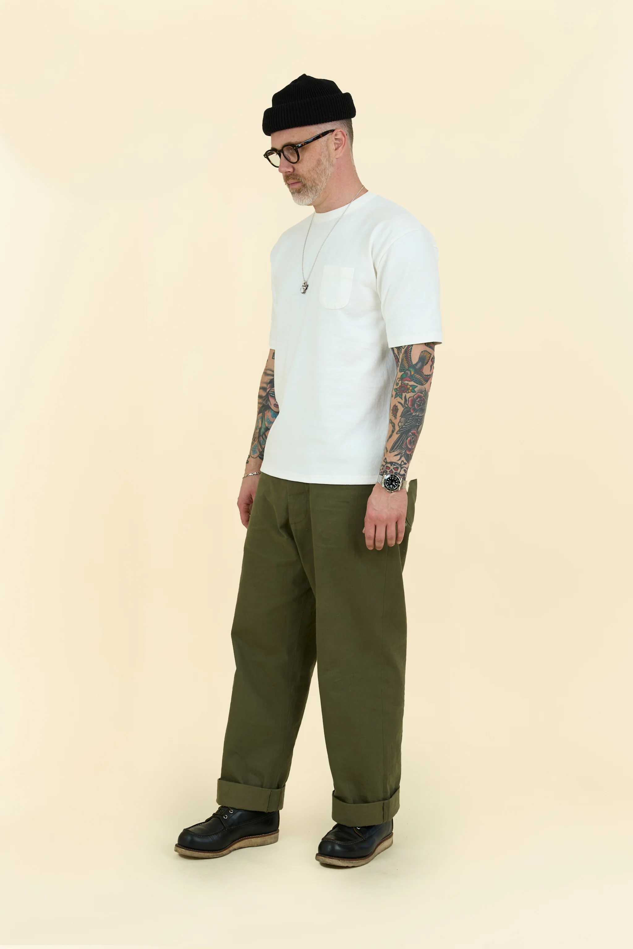 Godspeed Heavyweight Loopwheel 10oz Pocket T-Shirt - Natural - Image 3