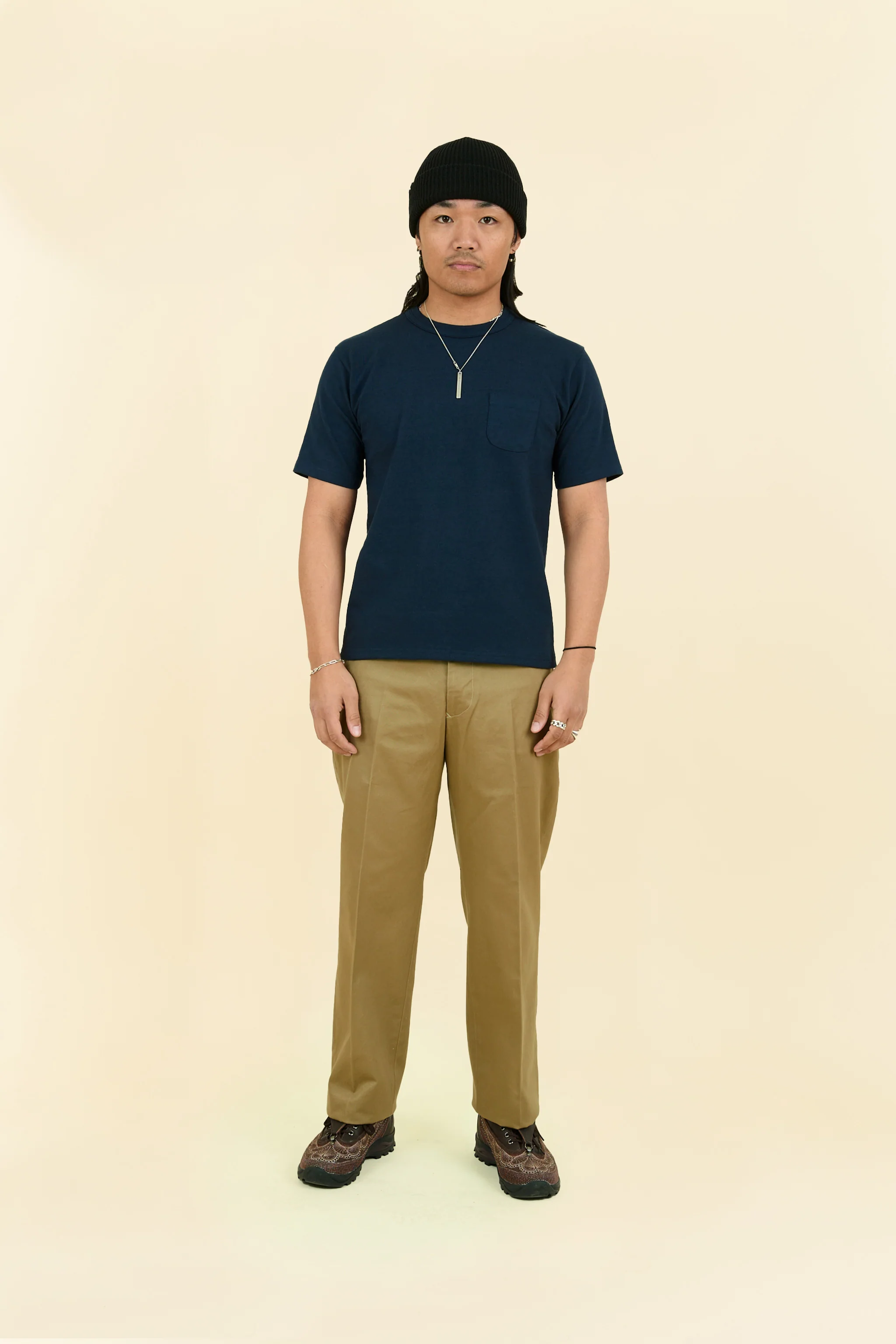 Godspeed Heavyweight Loopwheel 10oz Pocket T-Shirt - Navy - Image 2