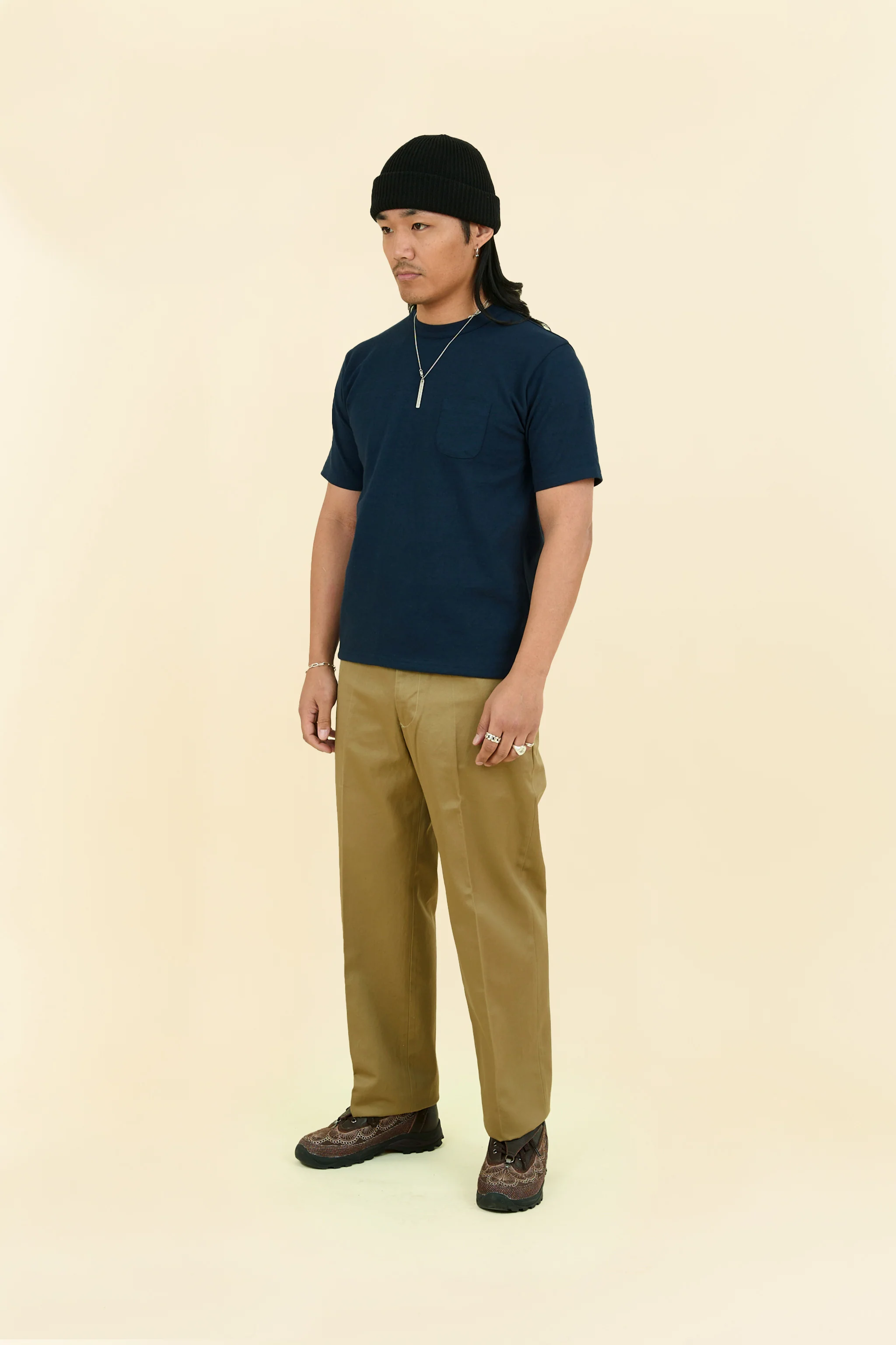 Godspeed Heavyweight Loopwheel 10oz Pocket T-Shirt - Navy - Image 3