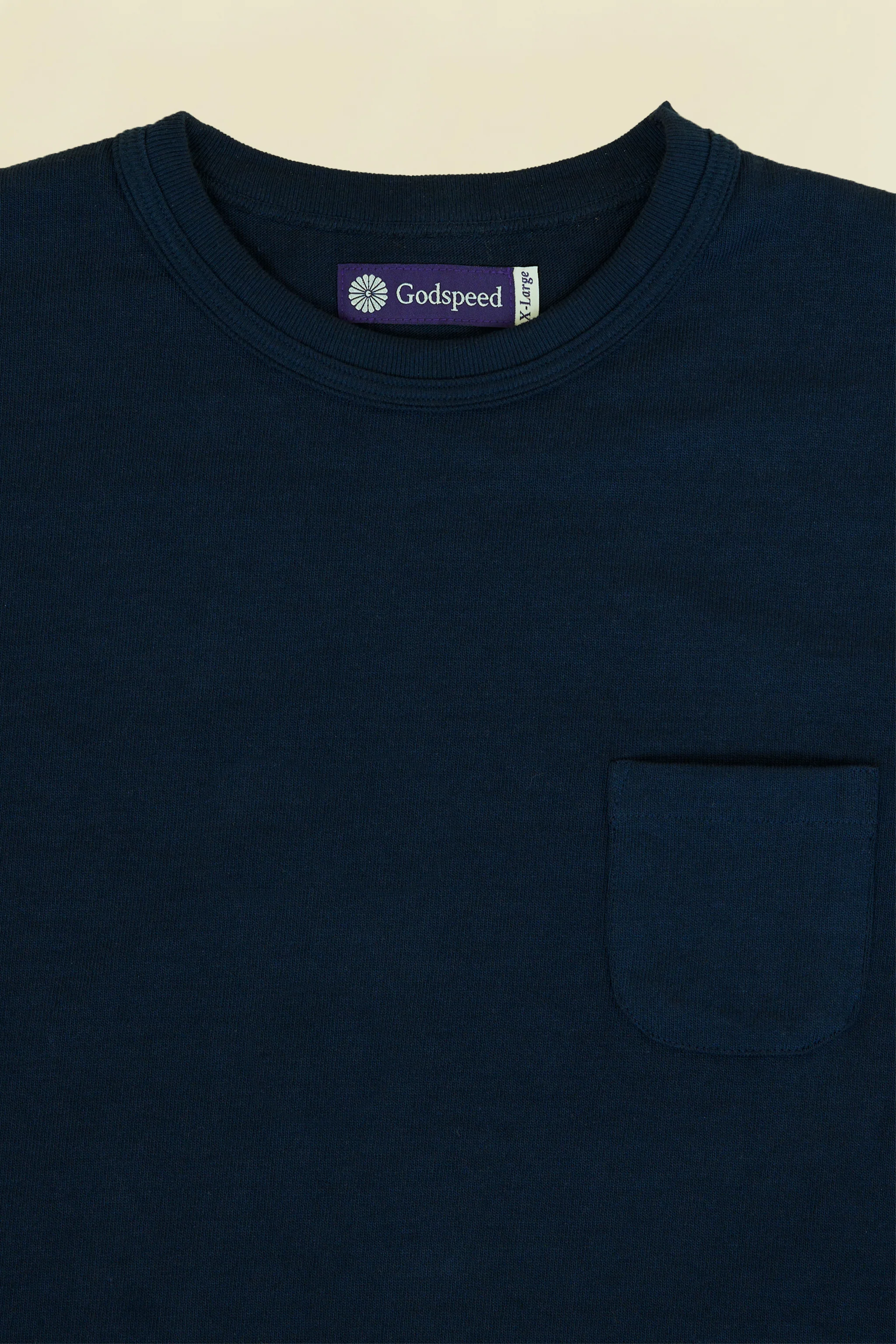 Godspeed Heavyweight Loopwheel 10oz Pocket T-Shirt - Navy - Image 5