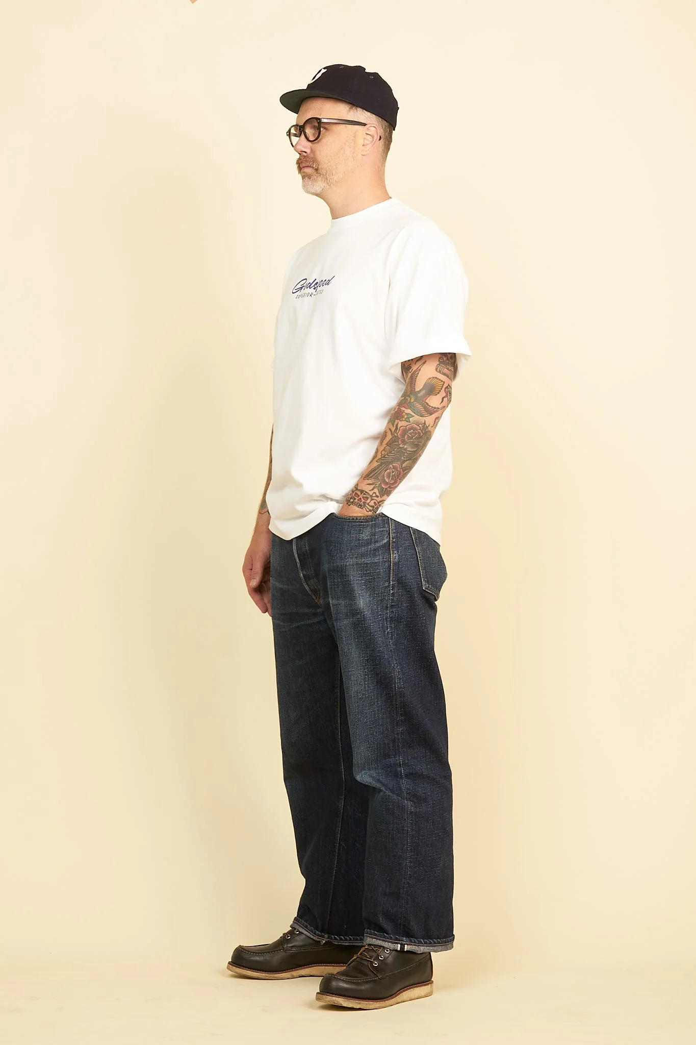 Godspeed 'Sign' Heavyweight Organic T-Shirt - White - Image 4