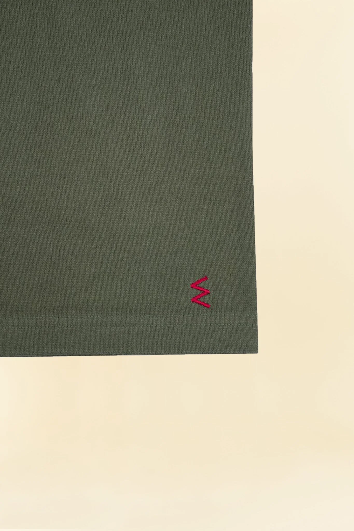 Iron Heart 11oz Cotton Knit Crew Neck T-Shirt - Olive - Image 5