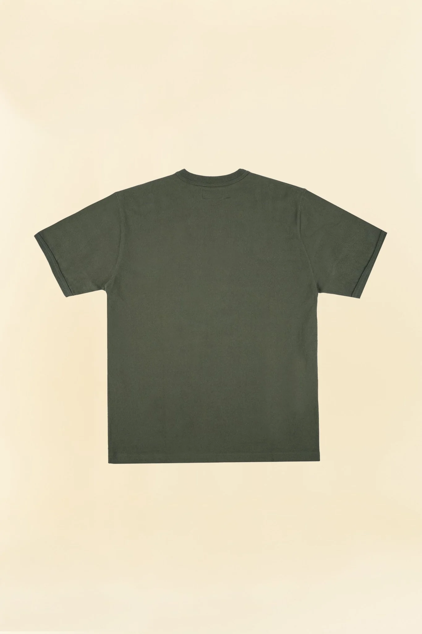 Iron Heart 11oz Cotton Knit Crew Neck T-Shirt - Olive - Image 8