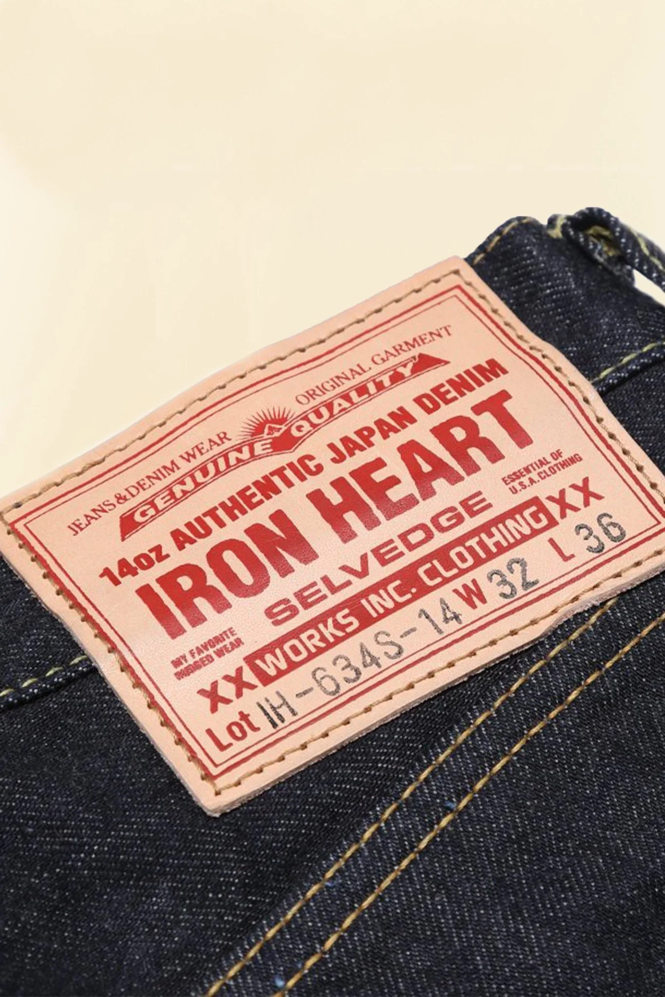 Iron Heart 14oz IH-634S-142 Straight Cut Jeans - Indigo - Image 3