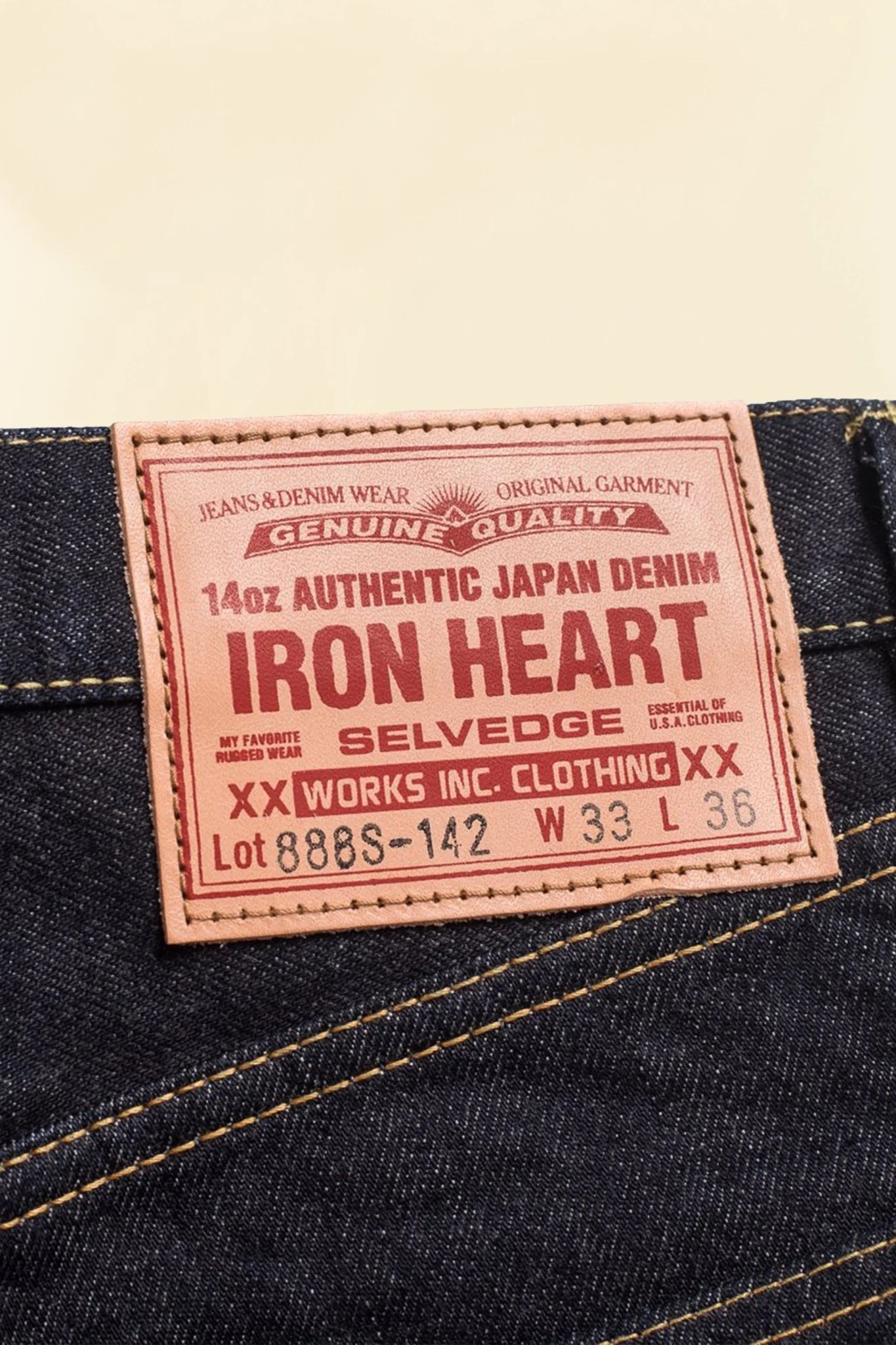 Iron Heart 14oz IH-888S-142 High Rise Tapered Jeans - Indigo - Image 3