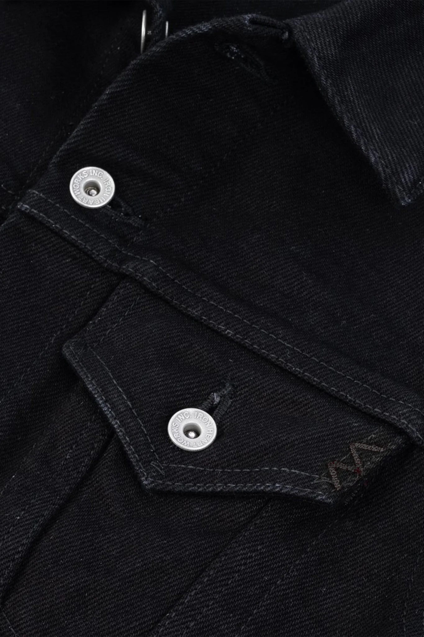 Iron Heart 21oz Selvedge Denim Modified Type III Jacket - Superblack (Fades To Grey) - Image 5