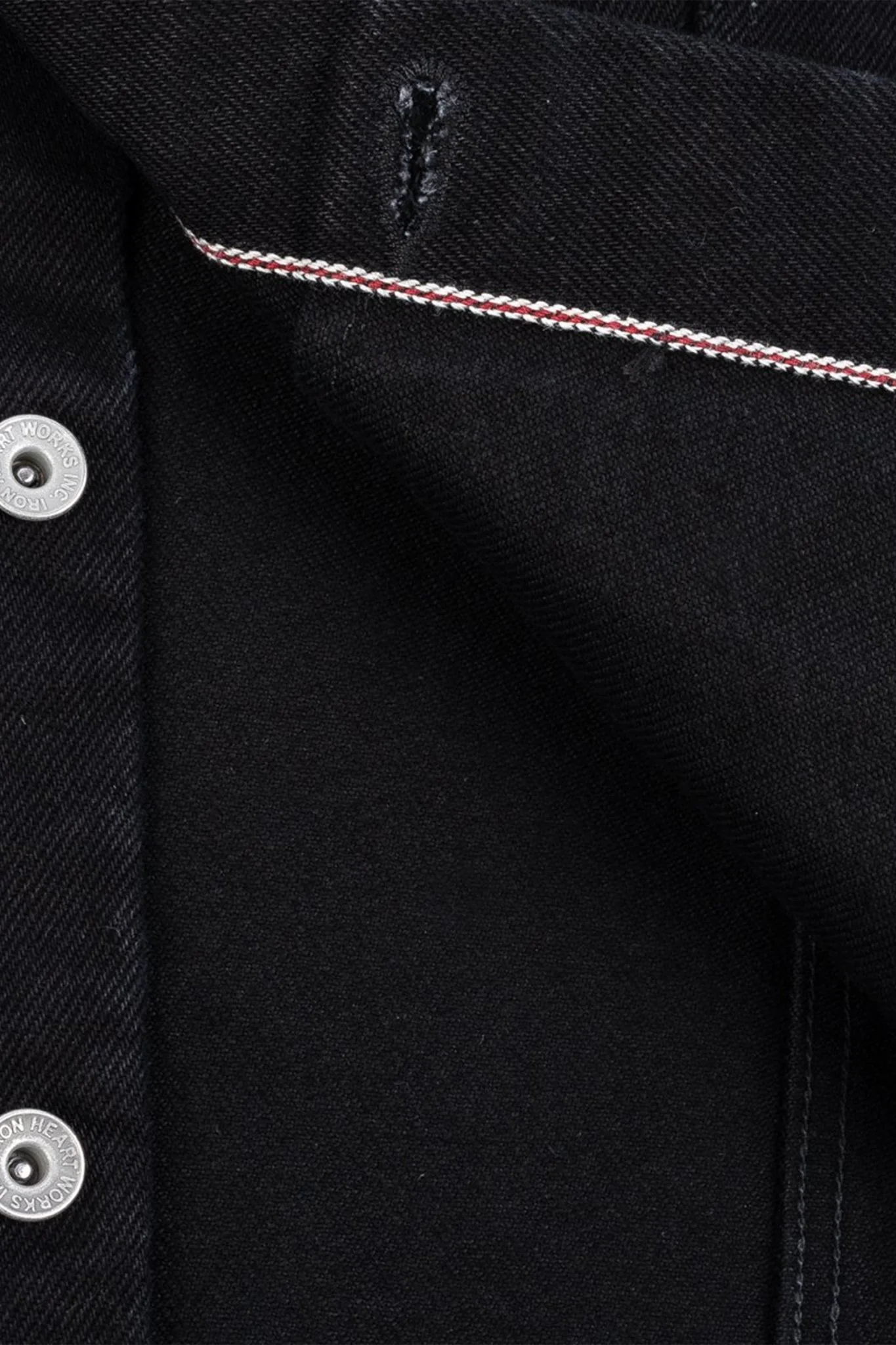 Iron Heart 21oz Selvedge Denim Modified Type III Jacket - Superblack (Fades To Grey) - Image 7