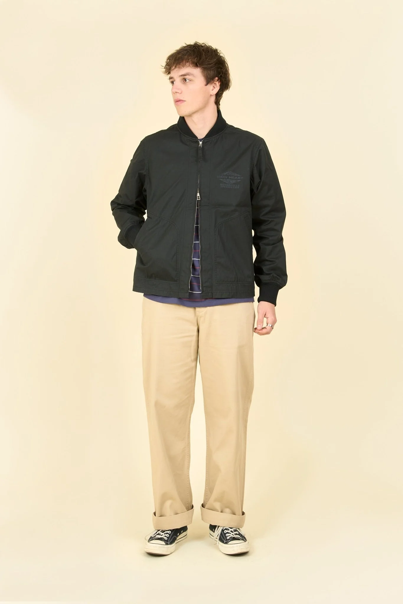 Iron Heart 7oz Rubber Wax Coated Windbreaker - Black - Image 12