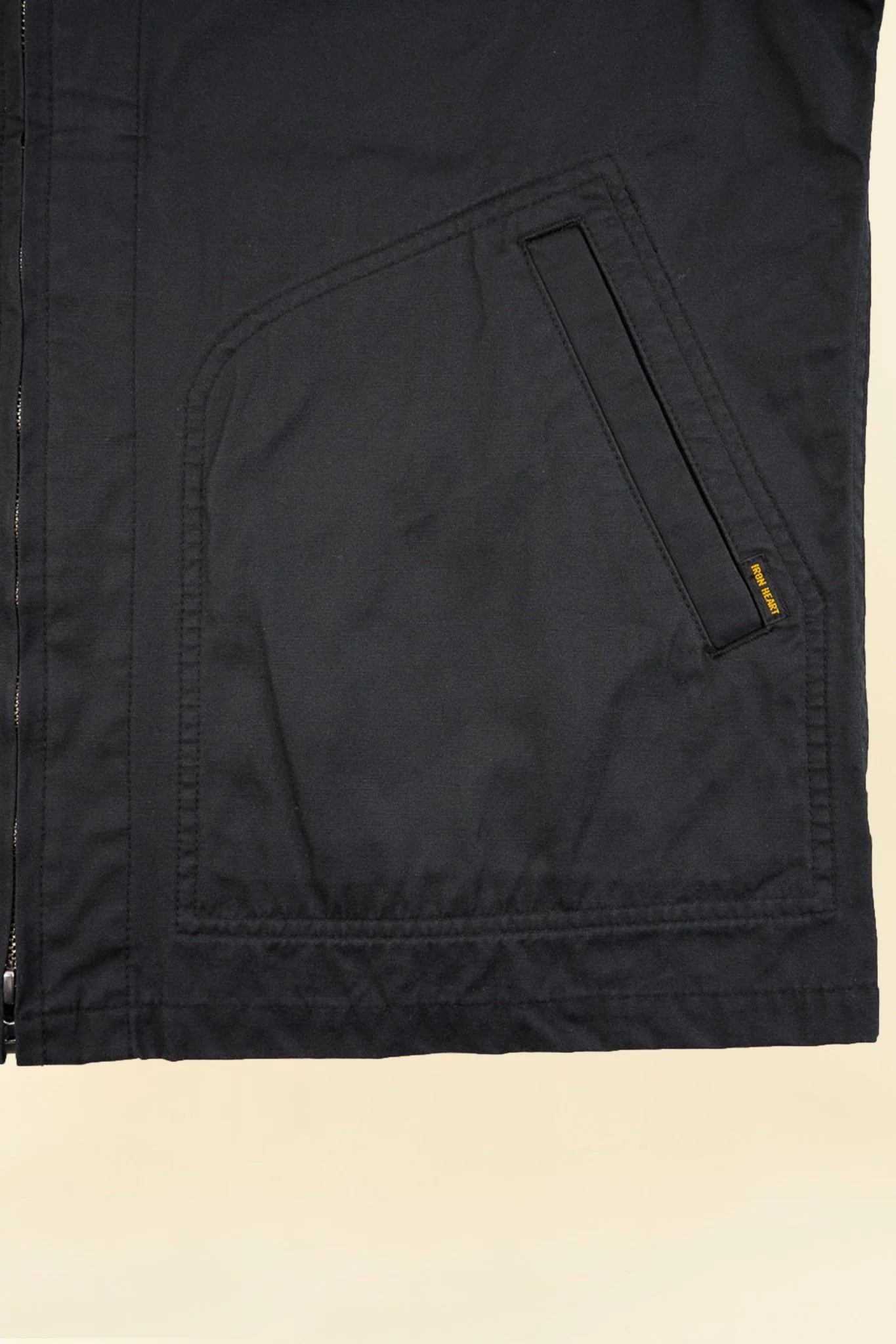 Iron Heart 7oz Rubber Wax Coated Windbreaker - Black - Image 9