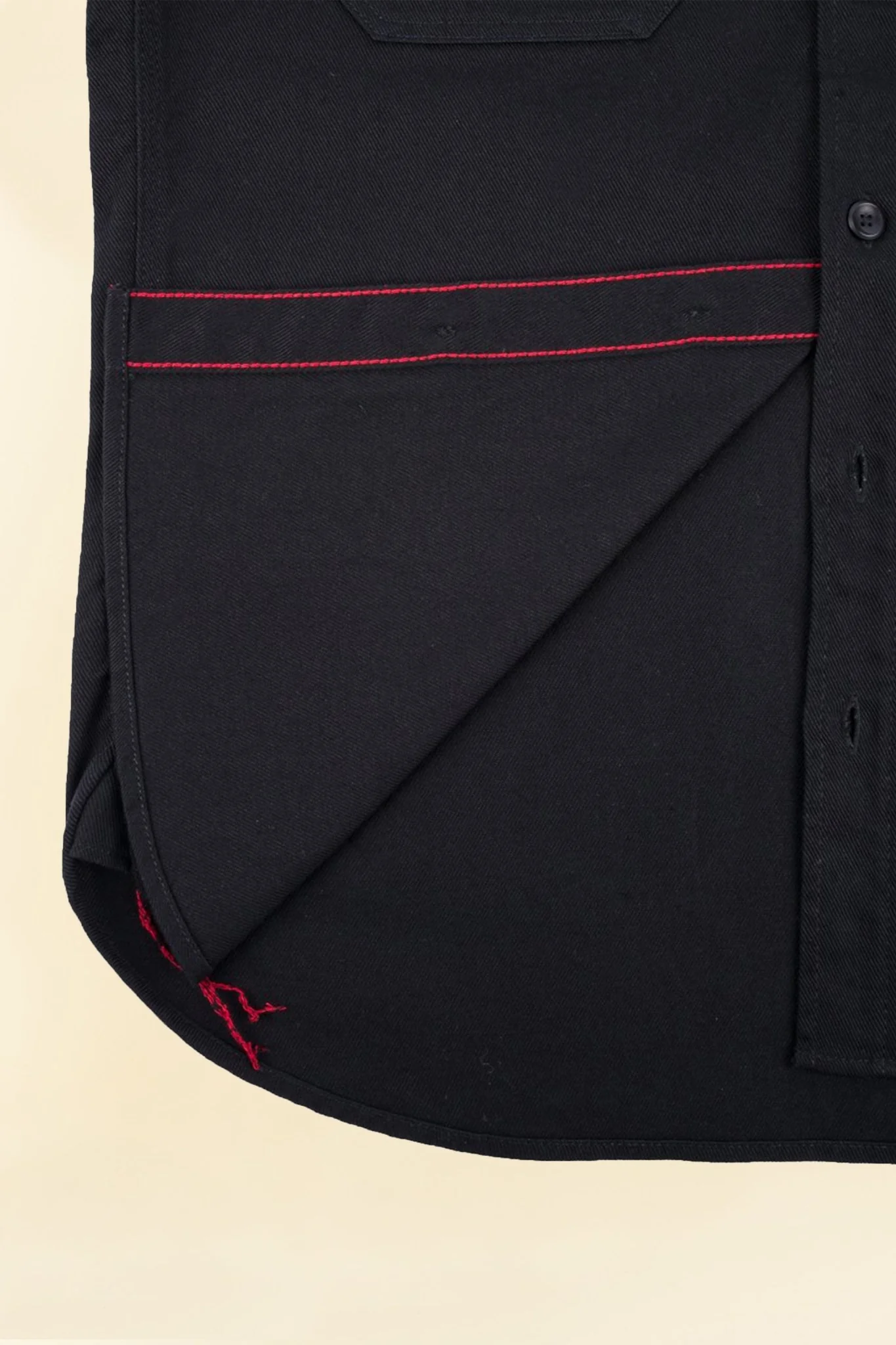 Iron Heart 9oz Cotton Linen Work Shirt - Black - Image 11
