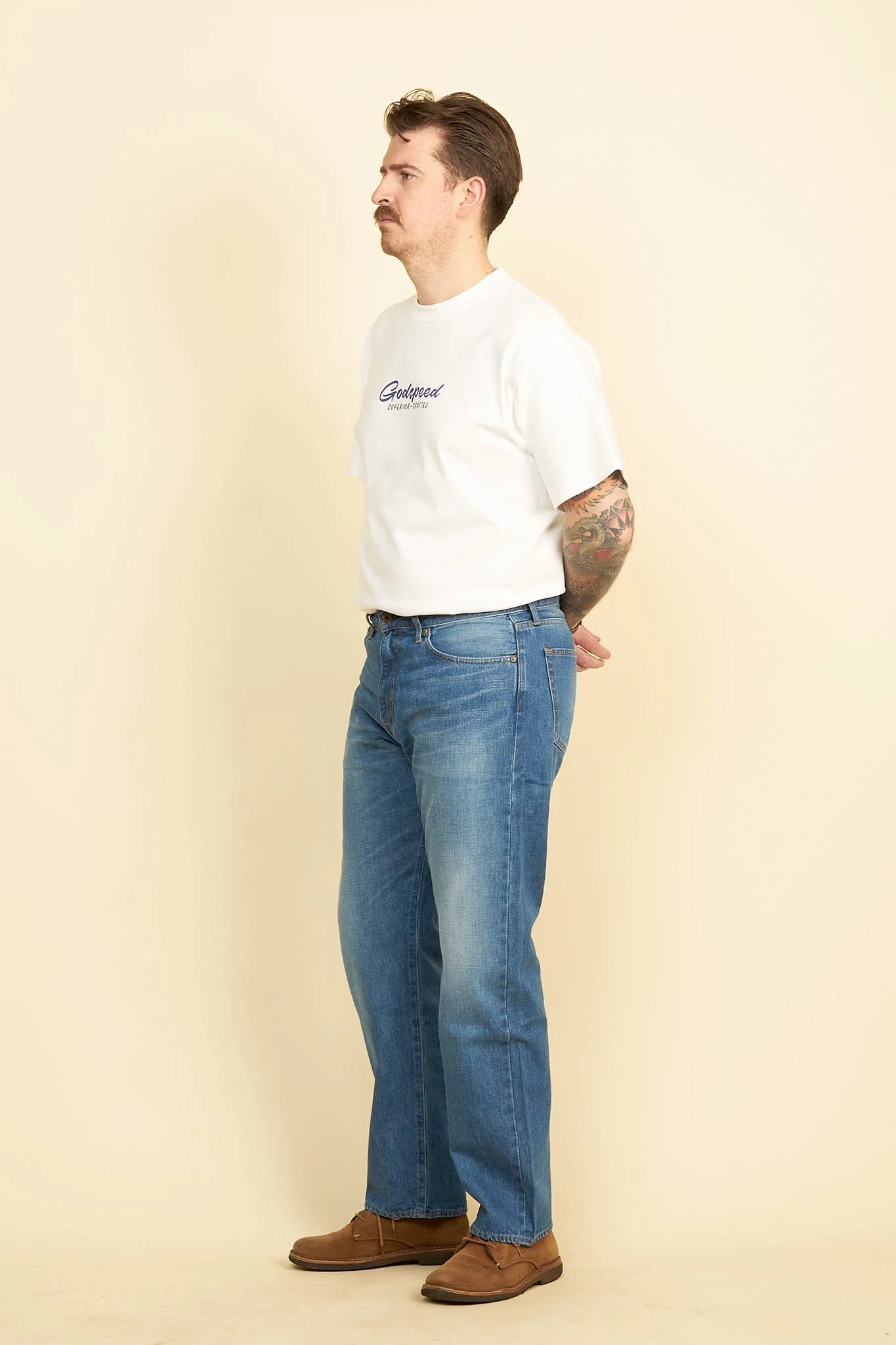 Japan Blue J401 US Classic Straight Mid Wash Selvedge Denim - 14.8oz - Image 4
