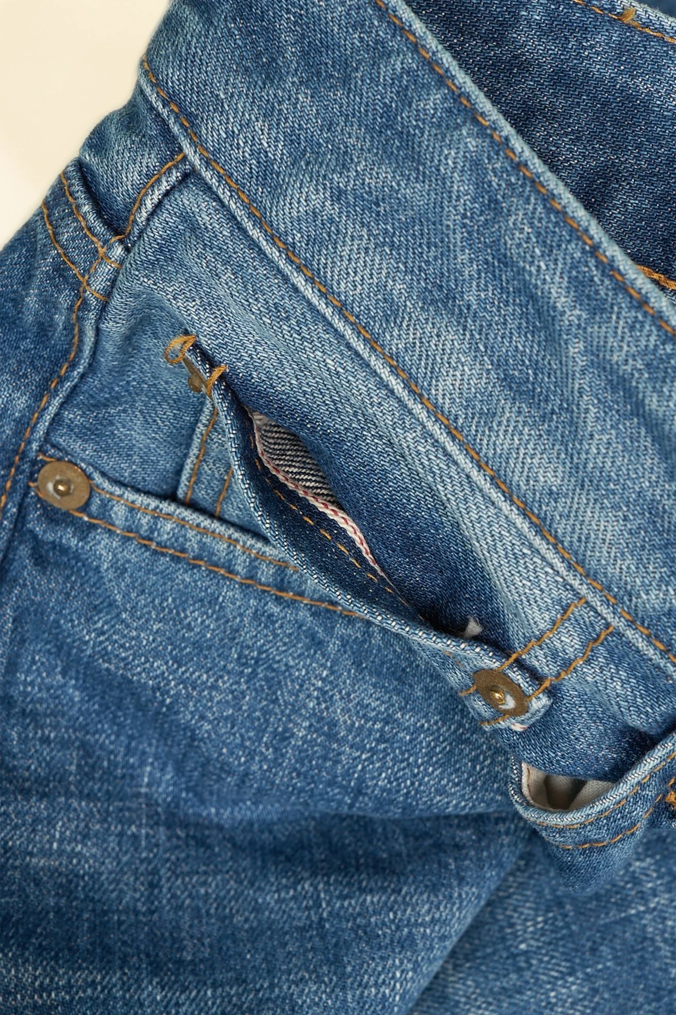 Japan Blue J404 Africa Classic Straight Mid Wash Selvedge Denim - 12.5oz - Image 9