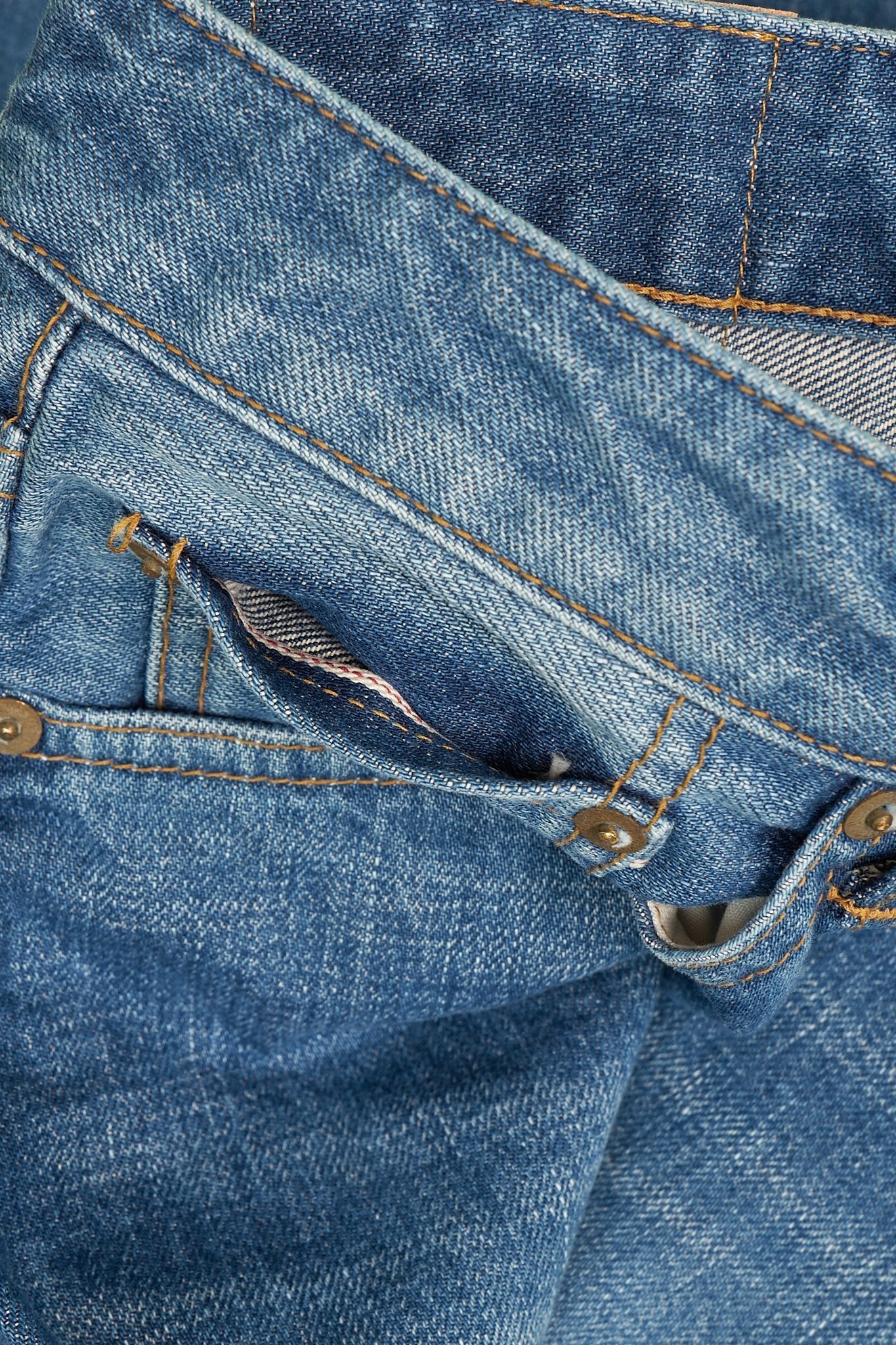 Japan Blue J504 Africa Loose Fit Mid Wash Selvedge Denim - 12.5oz - Image 11