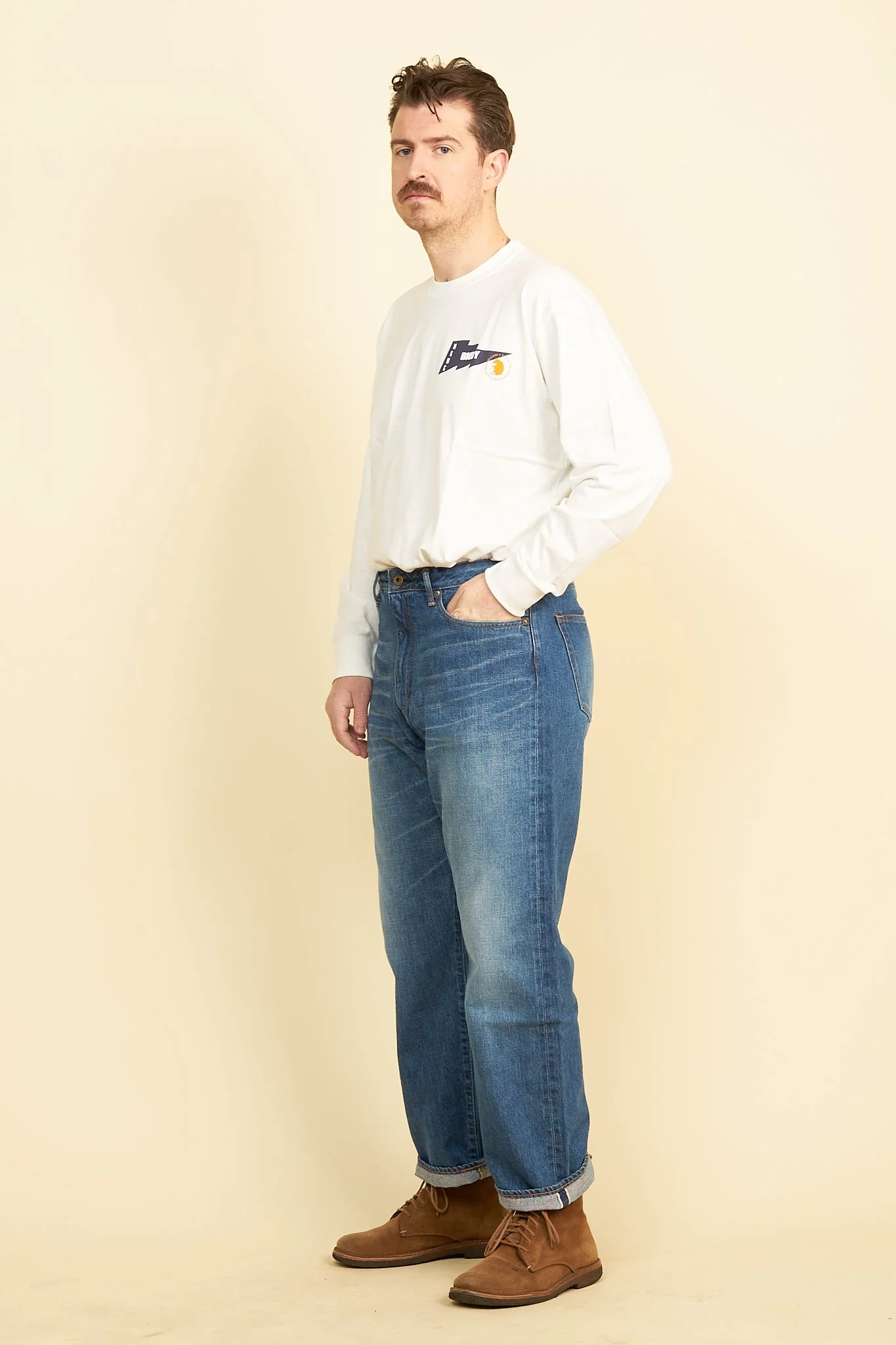 Japan Blue J504 Africa Loose Fit Mid Wash Selvedge Denim - 12.5oz - Image 4