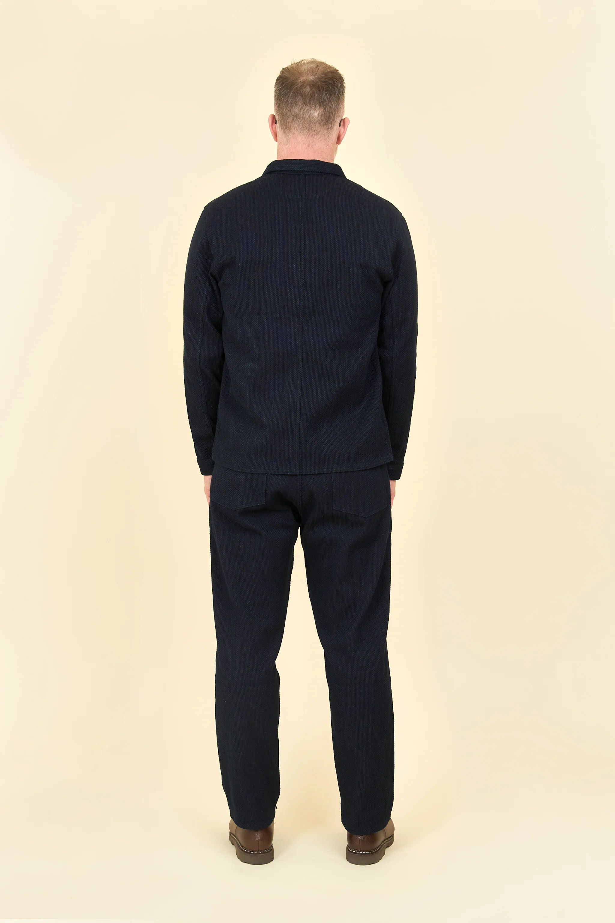 Japan Blue 11oz Sashiko Wide Tapered Pants - Indigo - Image 4