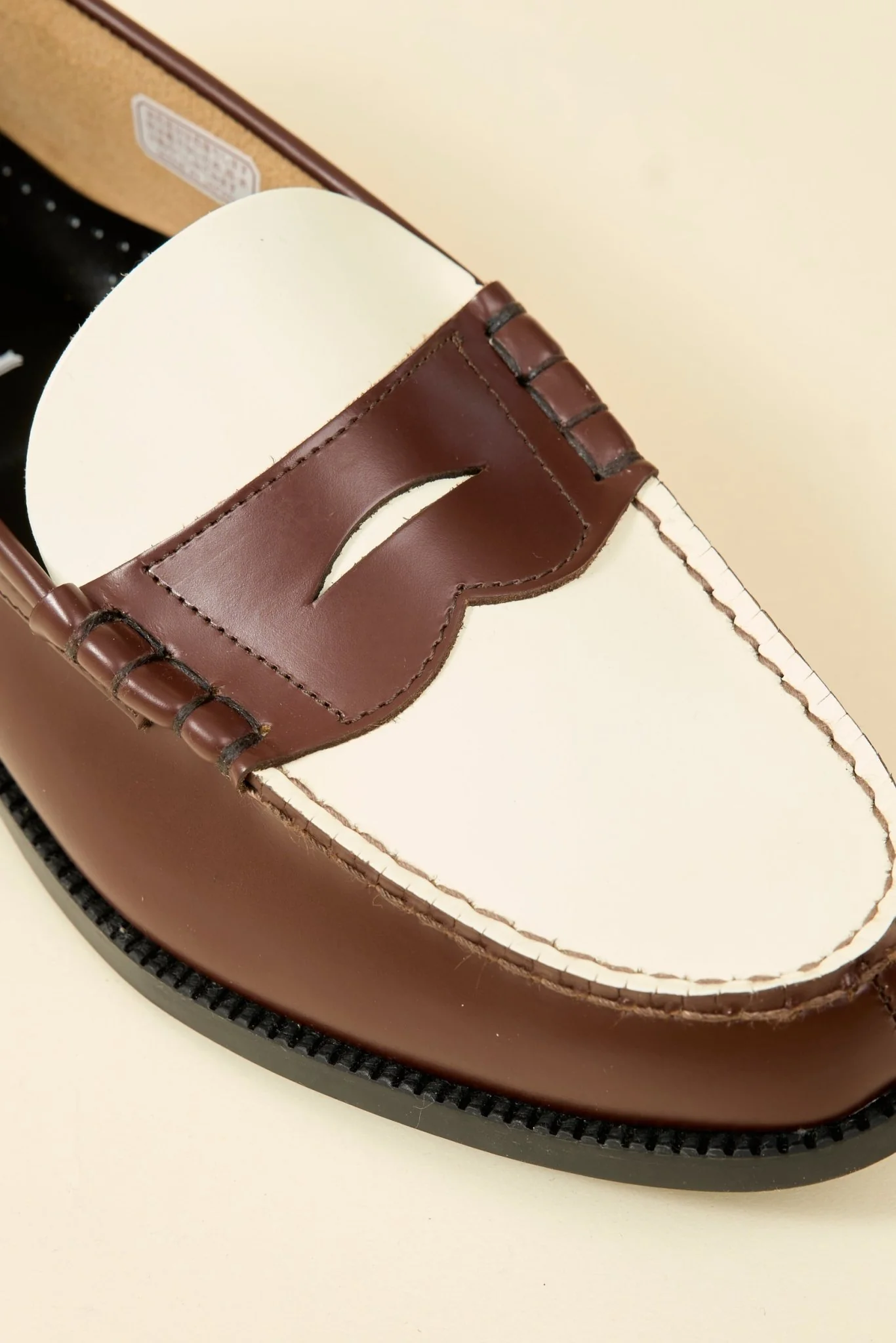 Kenford Shoes Combi Loafer - Dark Brown / White - Image 8