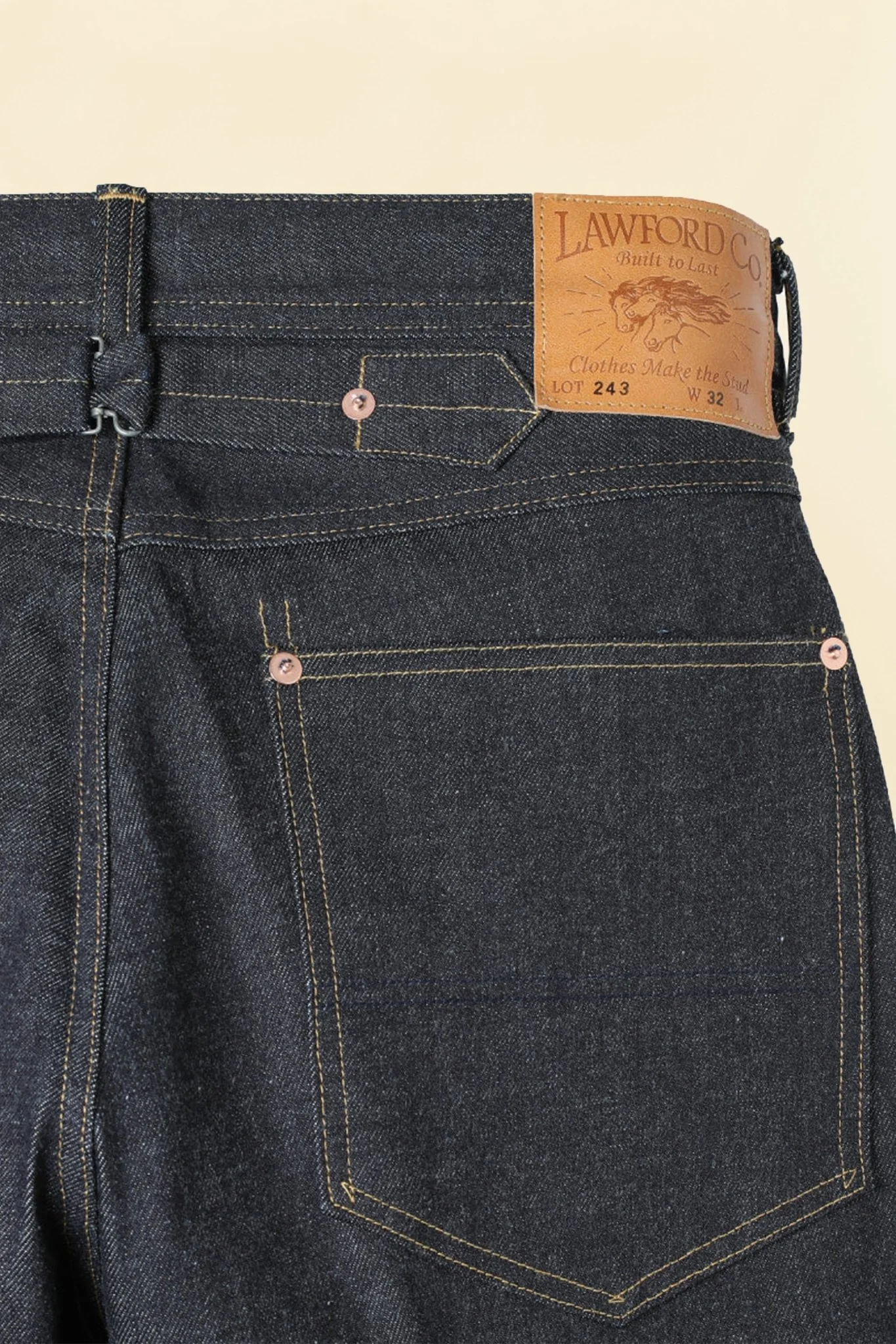 Lawford Lot.243 Buckle-back Five Pocket Denim Pants - 13.5oz - Image 3