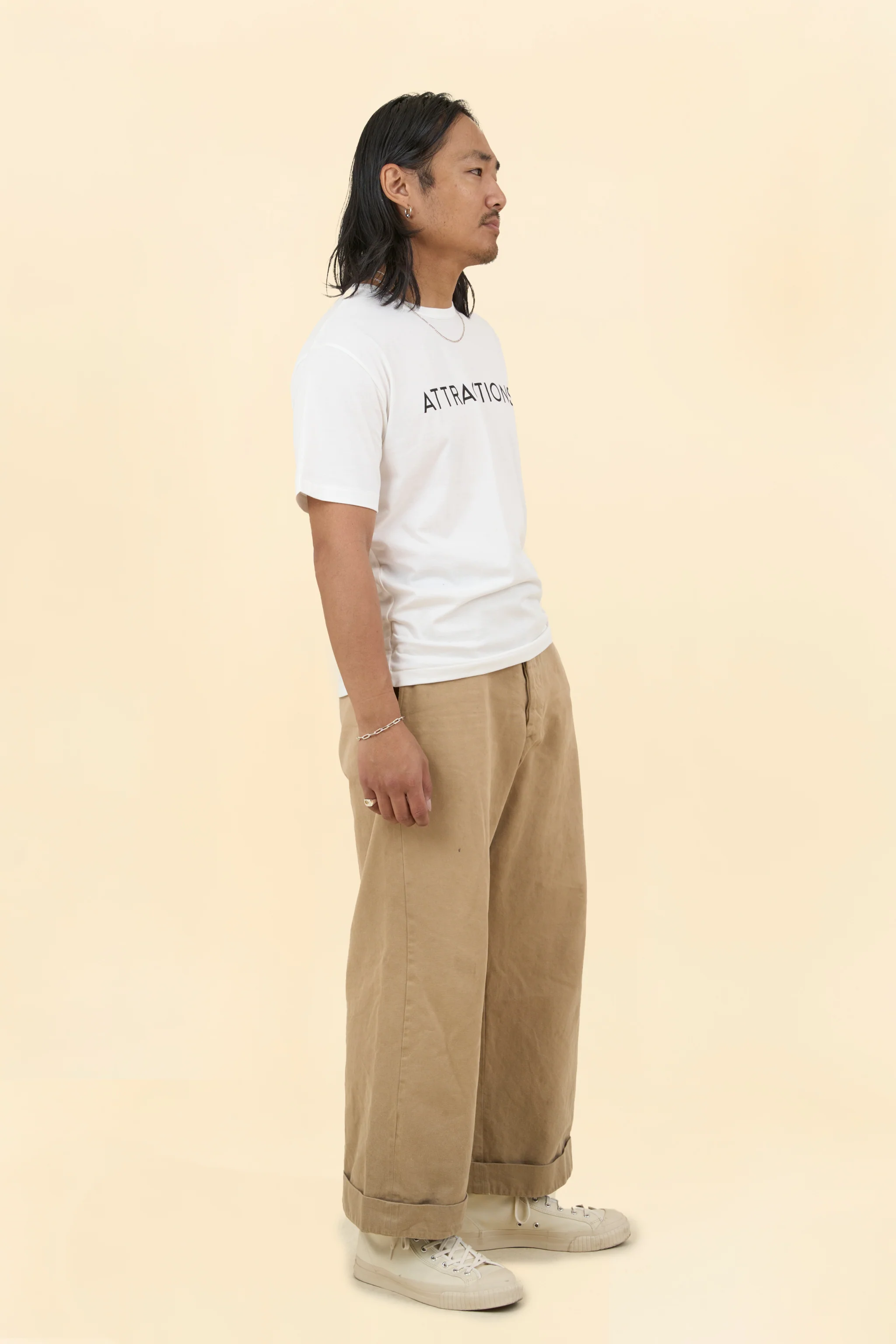 Wearmasters Lot.791 ATTRACTIONS Logo Tee -White - Image 3