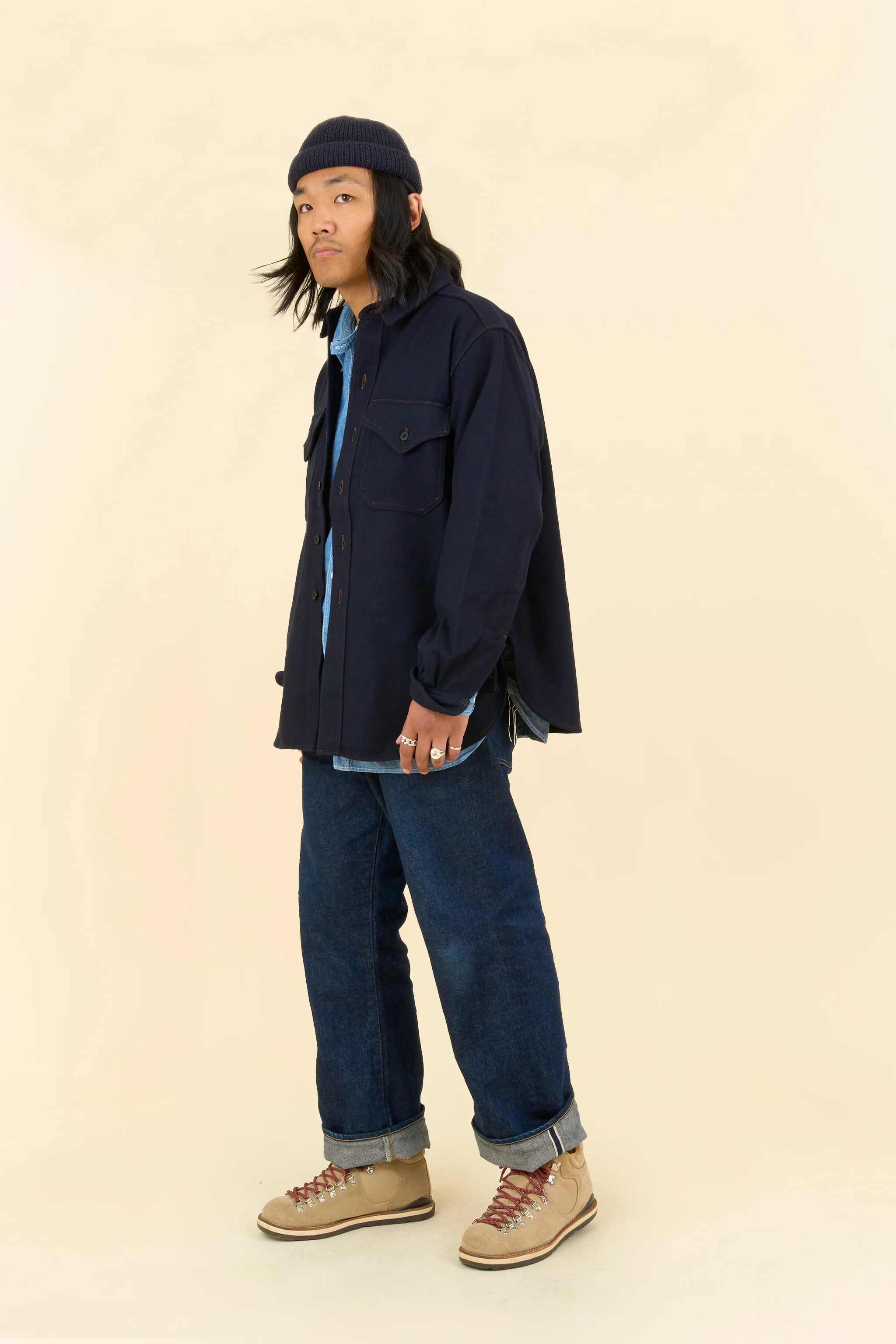 Pherrow's CPO Shirt - Navy - Image 4