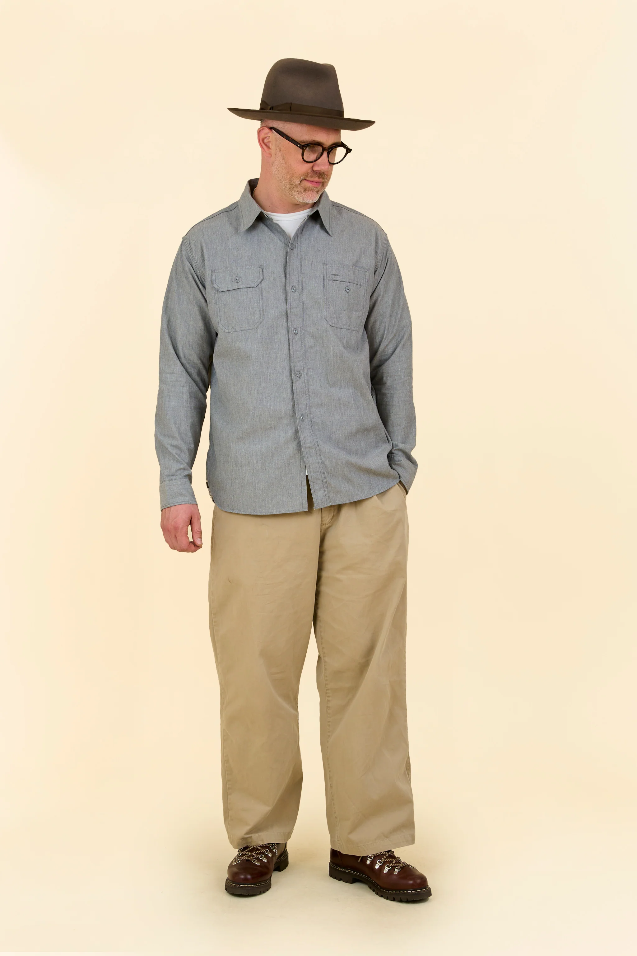 Pherrow's 60s Work Shirt - Grey - Image 2