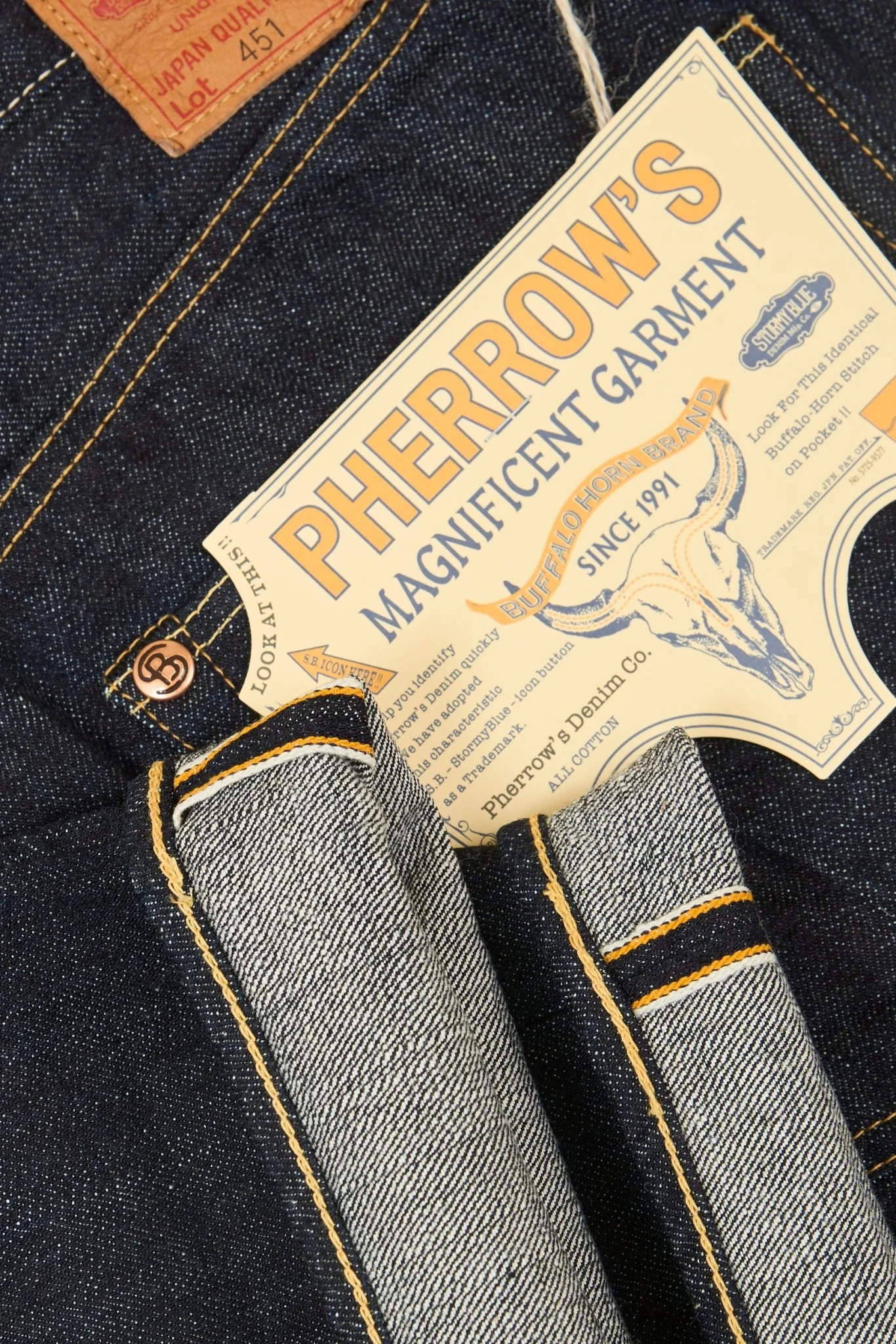 Pherrow's 451SW Wide Straight Selvedge Denim - 13.5oz - Image 11