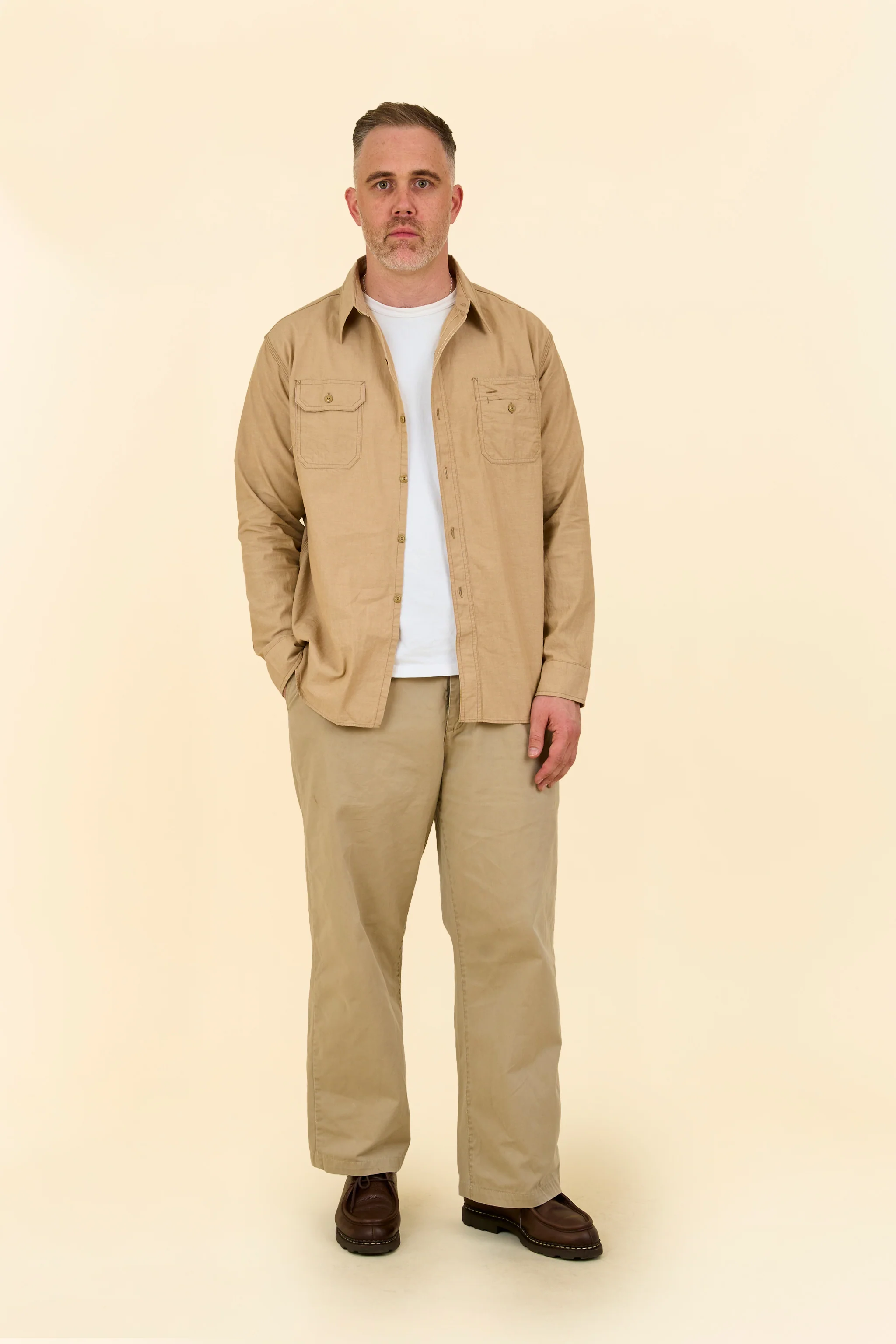 Pherrow's 60s Work Shirt - Beige - Image 2