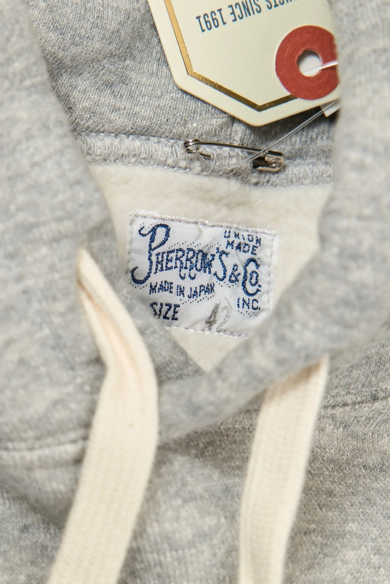 Pherrow's Loopwheel Hooded Raglan Sweatshirt - Heather Gray - Image 3